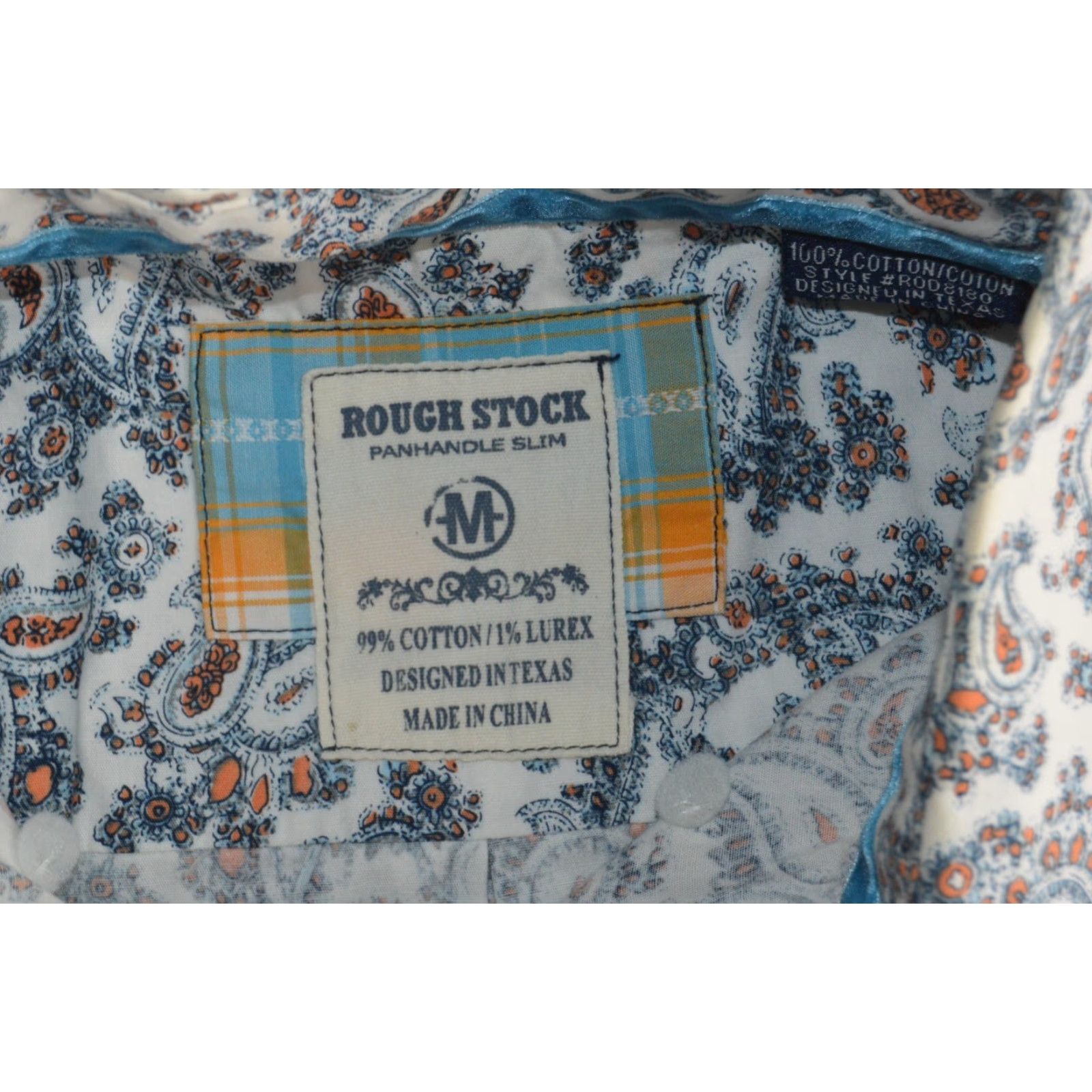 Vintage Panhandle Slim Shirt Men M White Paisley Rough Stock Pockets Western Button-Up Shirt Size US M / EU 48-50 / 2 - 4 Thumbnail