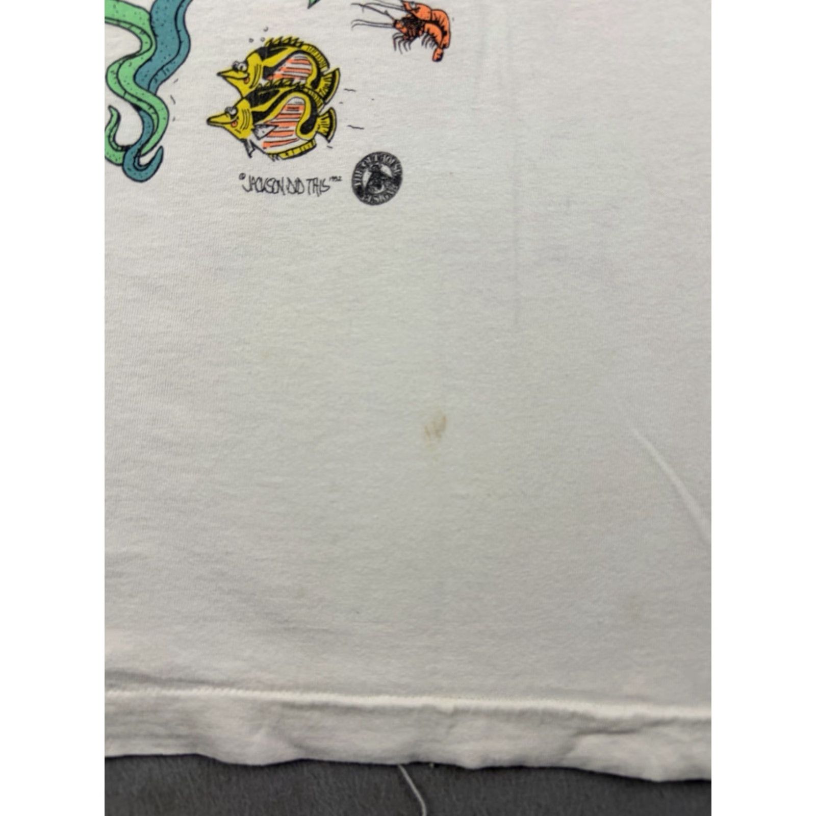 Fruit Of The Loom VINTAGE Fruit of the Loom T-Shirt Sea Of Love Funny 90s White XL Men Short Sleeve Crew Neck Graphic Print Cotton Regular Size US XL / EU 56 / 4 - 7 Thumbnail
