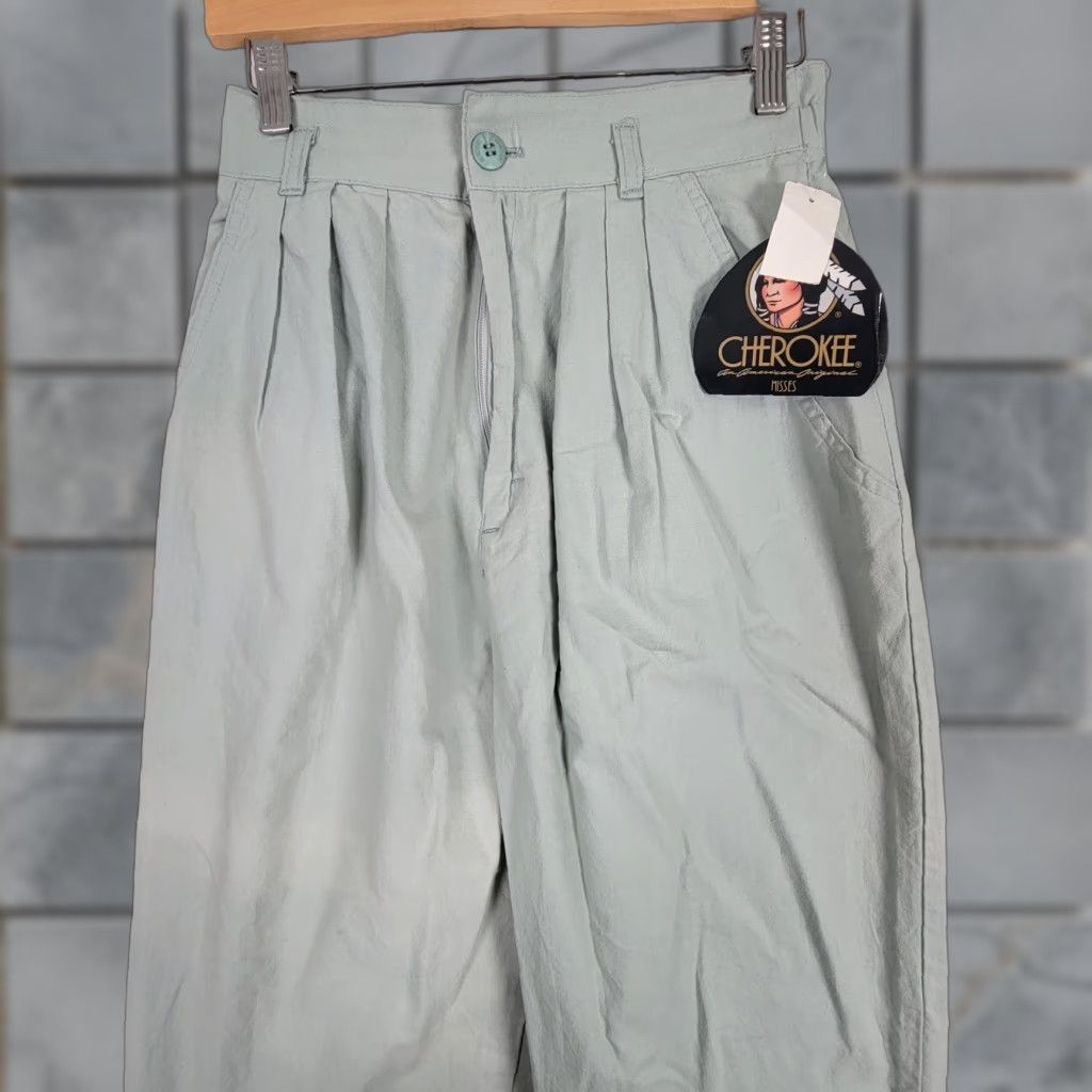 Cherokee VINTAGE Cherokee Women's Pants 90s Pale Green Size 12 Regular Size 34" / US 12 / IT 48 - 1 Thumbnail
