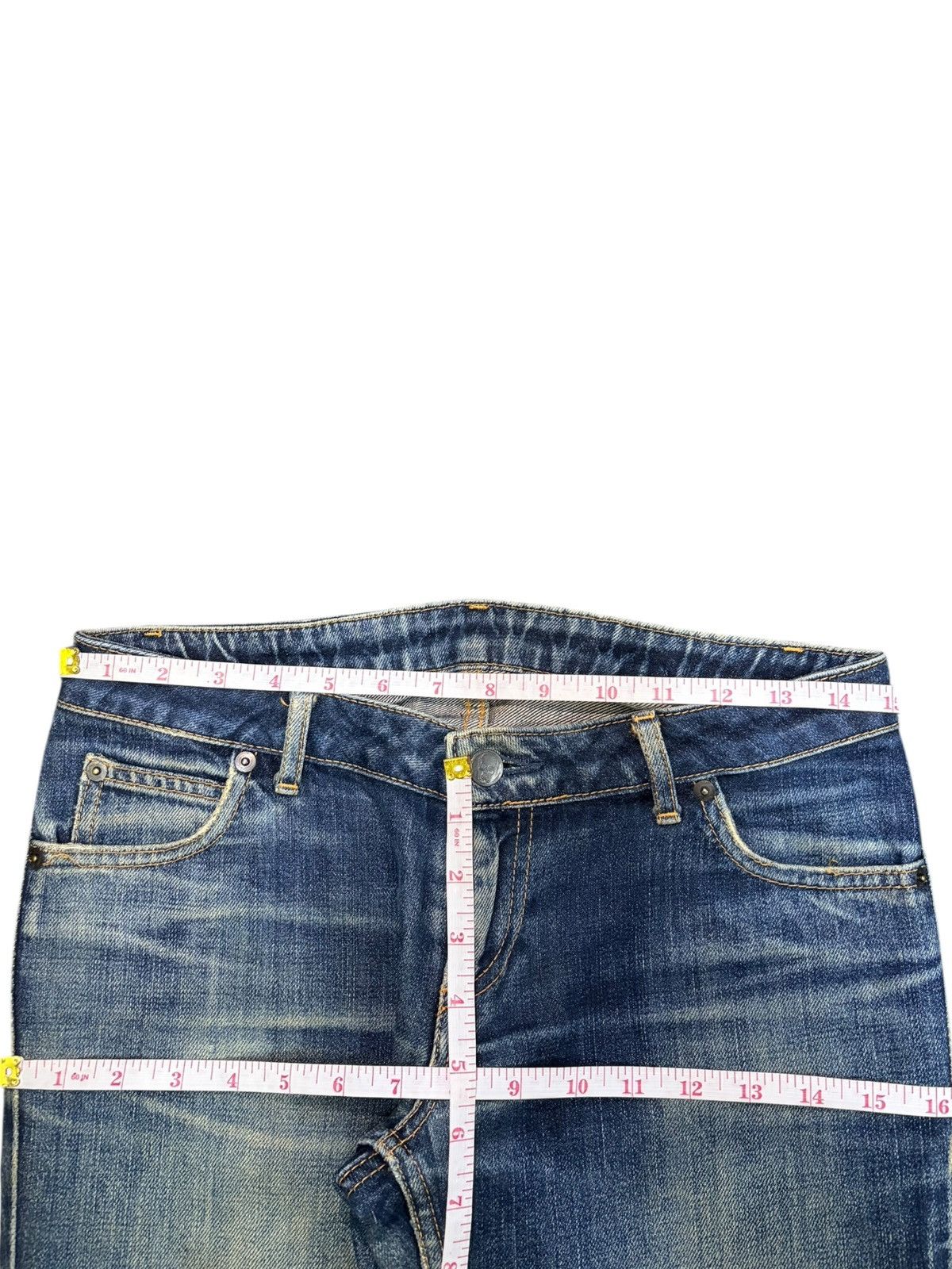 Lucien Pellat-Finet Vintage Japanese Brand Skull Embroidered Distress Jeans Size 29" - 6 Thumbnail