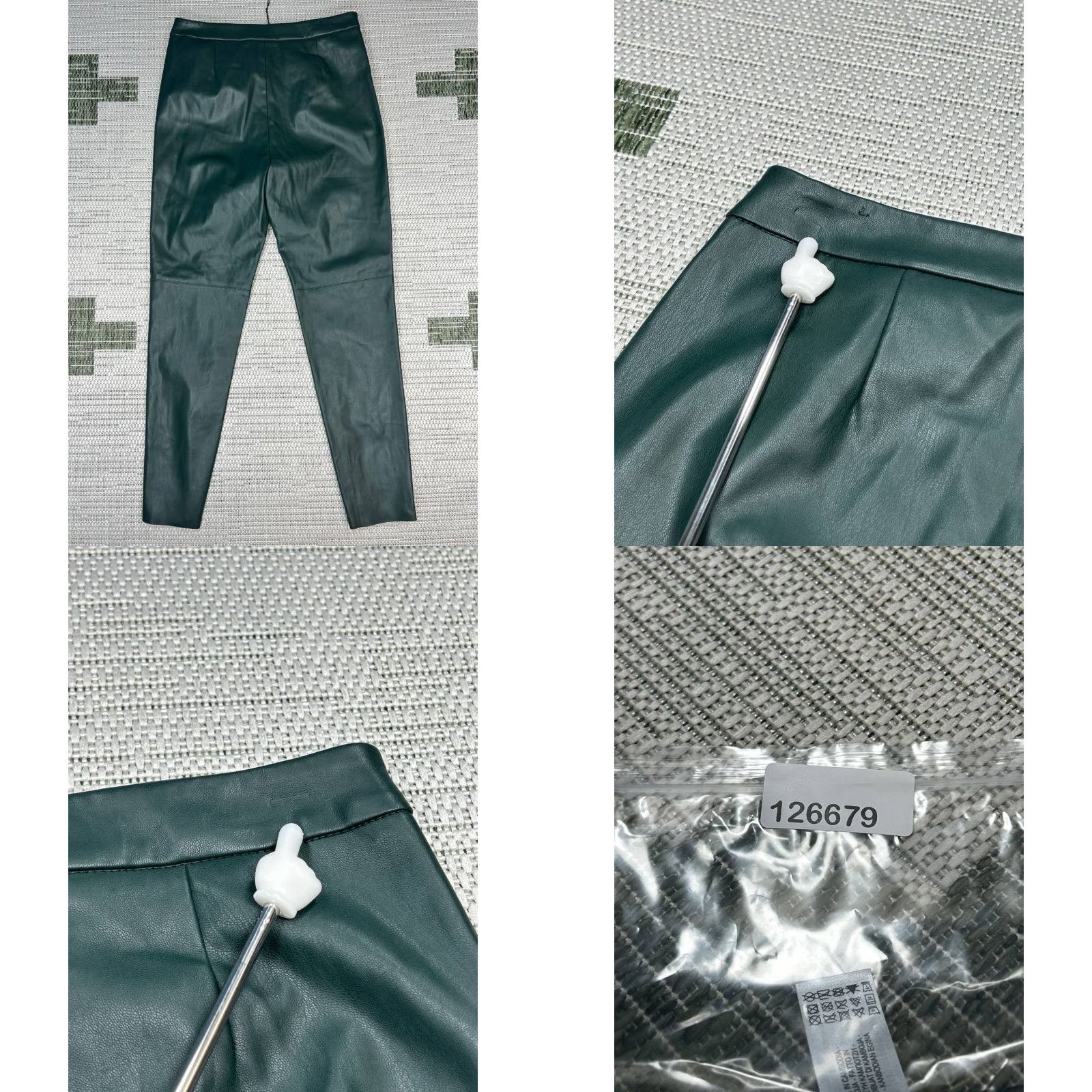 Zara Zara Pants Womens Large Green Faux Leather Skinny Pants Regular Women Green Zara High Rise Ankle Skinny Casual Party/Cocktail Size 36" / US 14 / IT 50 - 9 Thumbnail