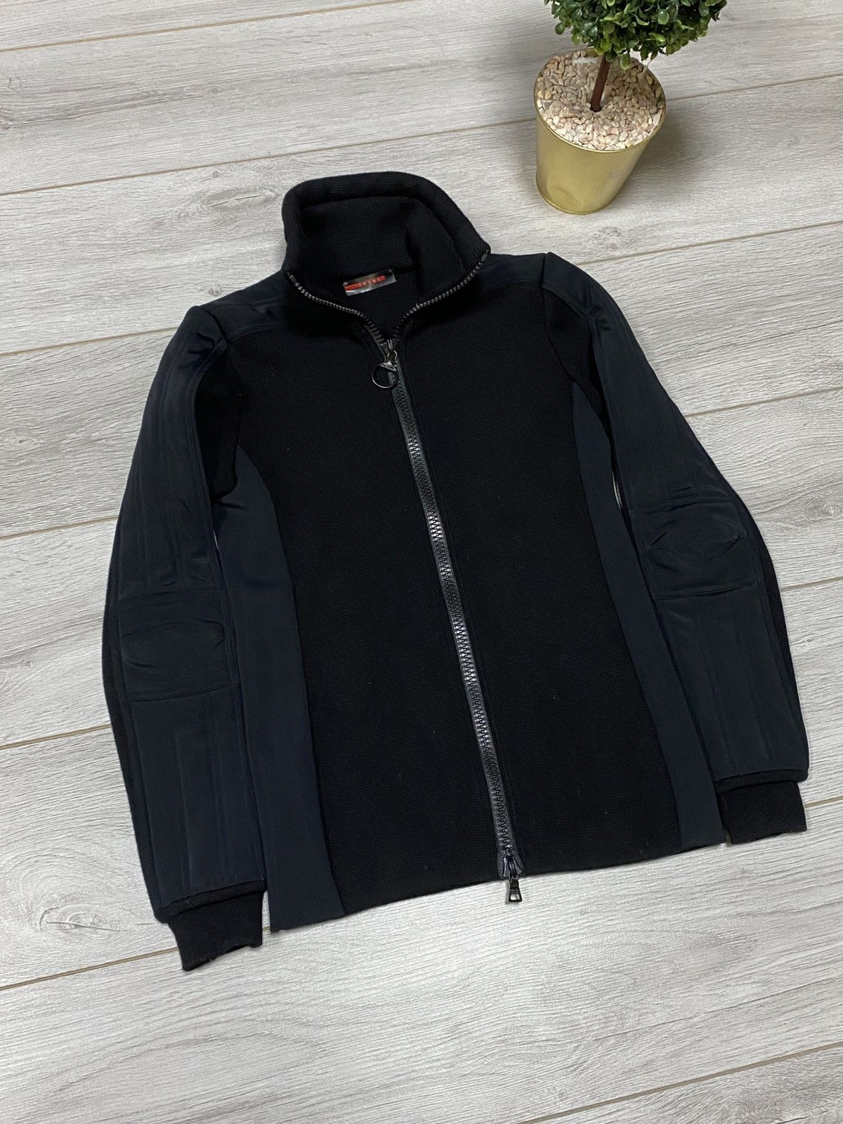 Prada Prada RARE nylon wool sweater zip Size M / US 6-8 / IT 42-44 - 1 Thumbnail