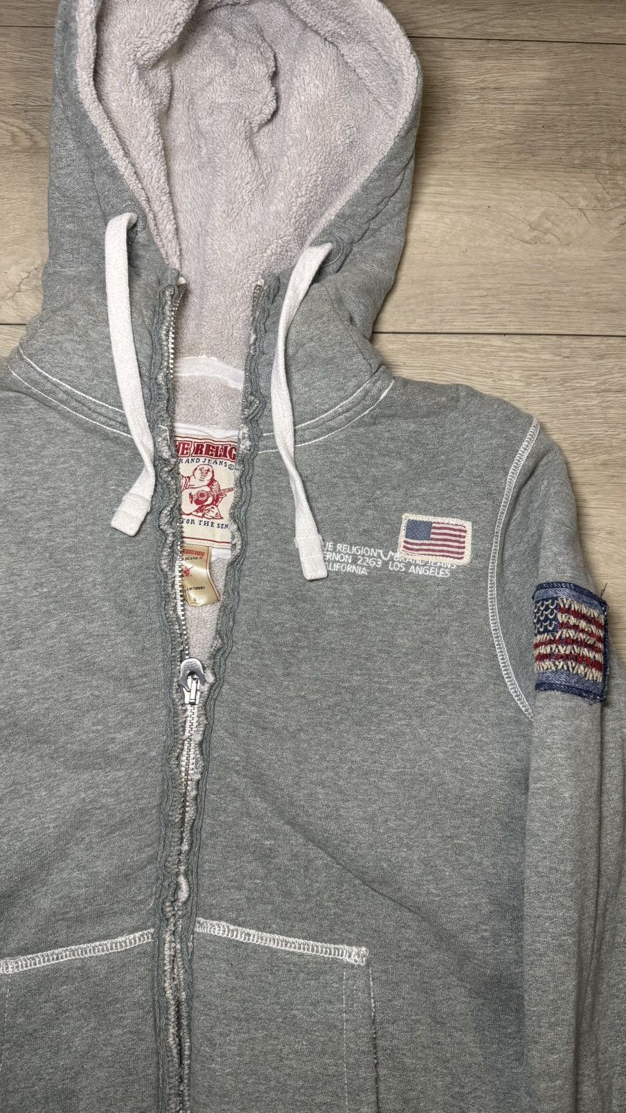 True Religion Vintage / Y2K 2000s True Religion Buddha Logo Sherpa Hoodie Size S / US 4 / IT 40 - 4 Thumbnail