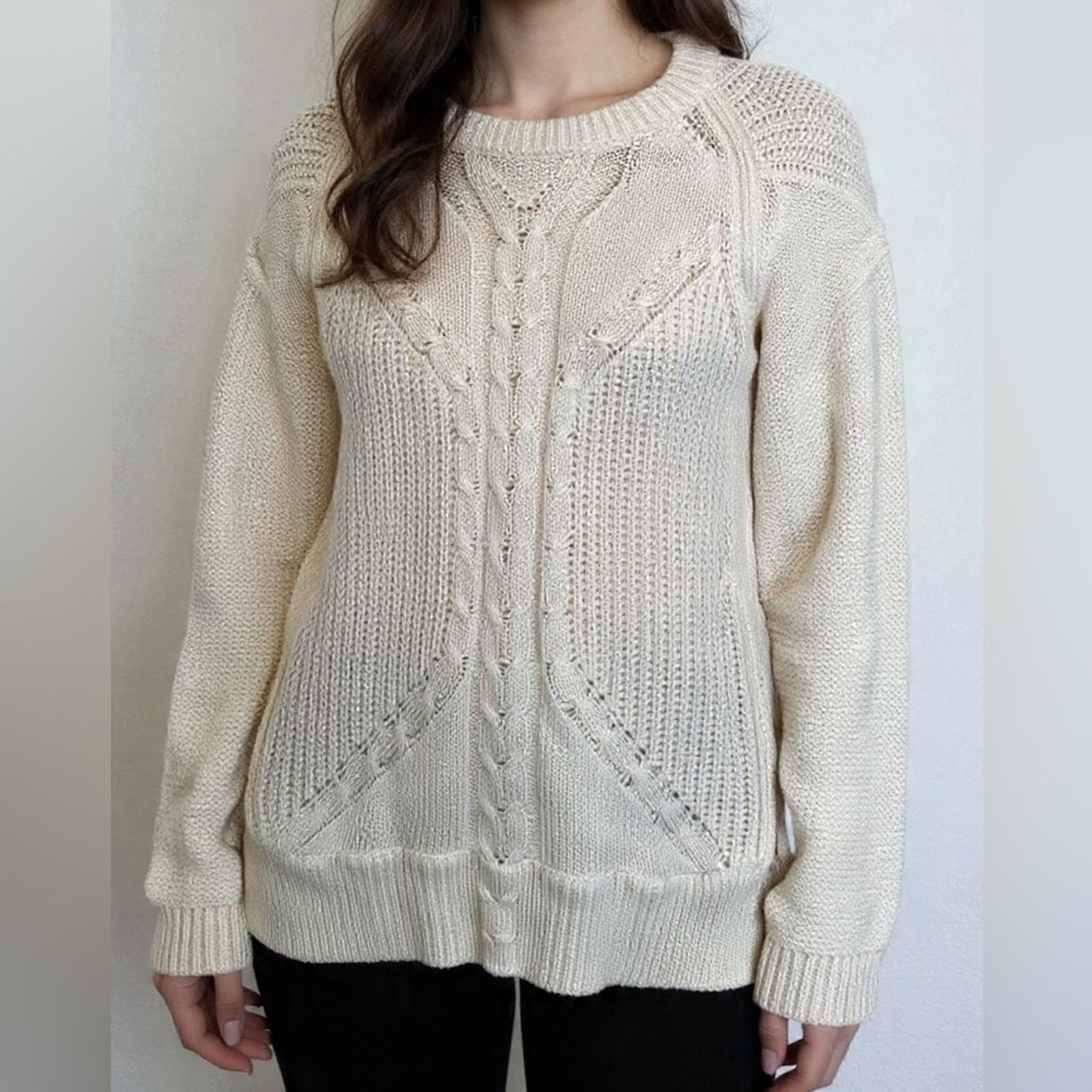 Zara Zara Women's Ivory Knit Sweater Size S / US 4 / IT 40 - 2 Thumbnail