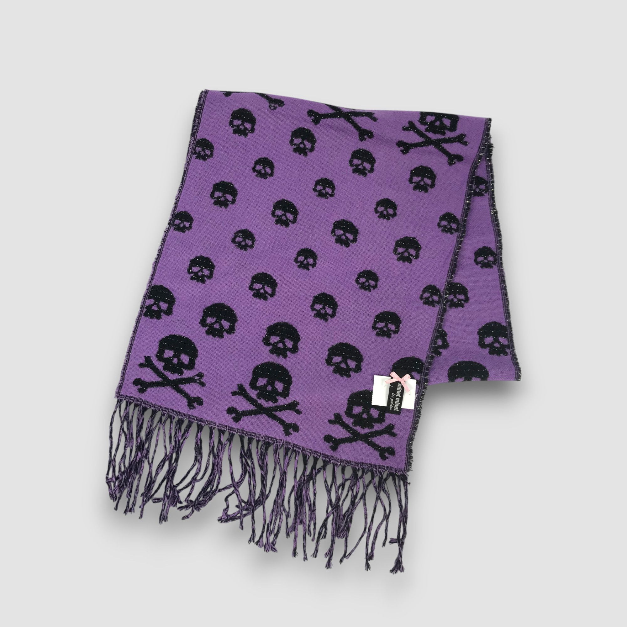 Japanese Brand Vintage Skulls Scarf Muffler Wool Polka Dot Scarves Size ONE SIZE - 3 Thumbnail