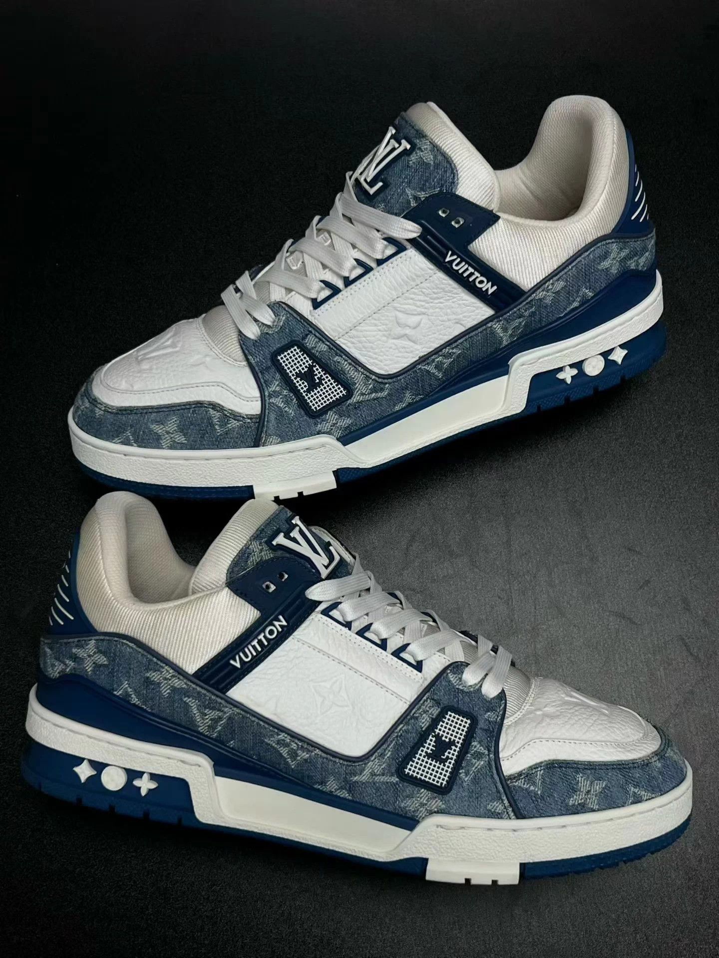 Louis Vuitton LV TRAINER Blue White Denim UK8/42 Size US 9 / EU 42 - 5 Thumbnail