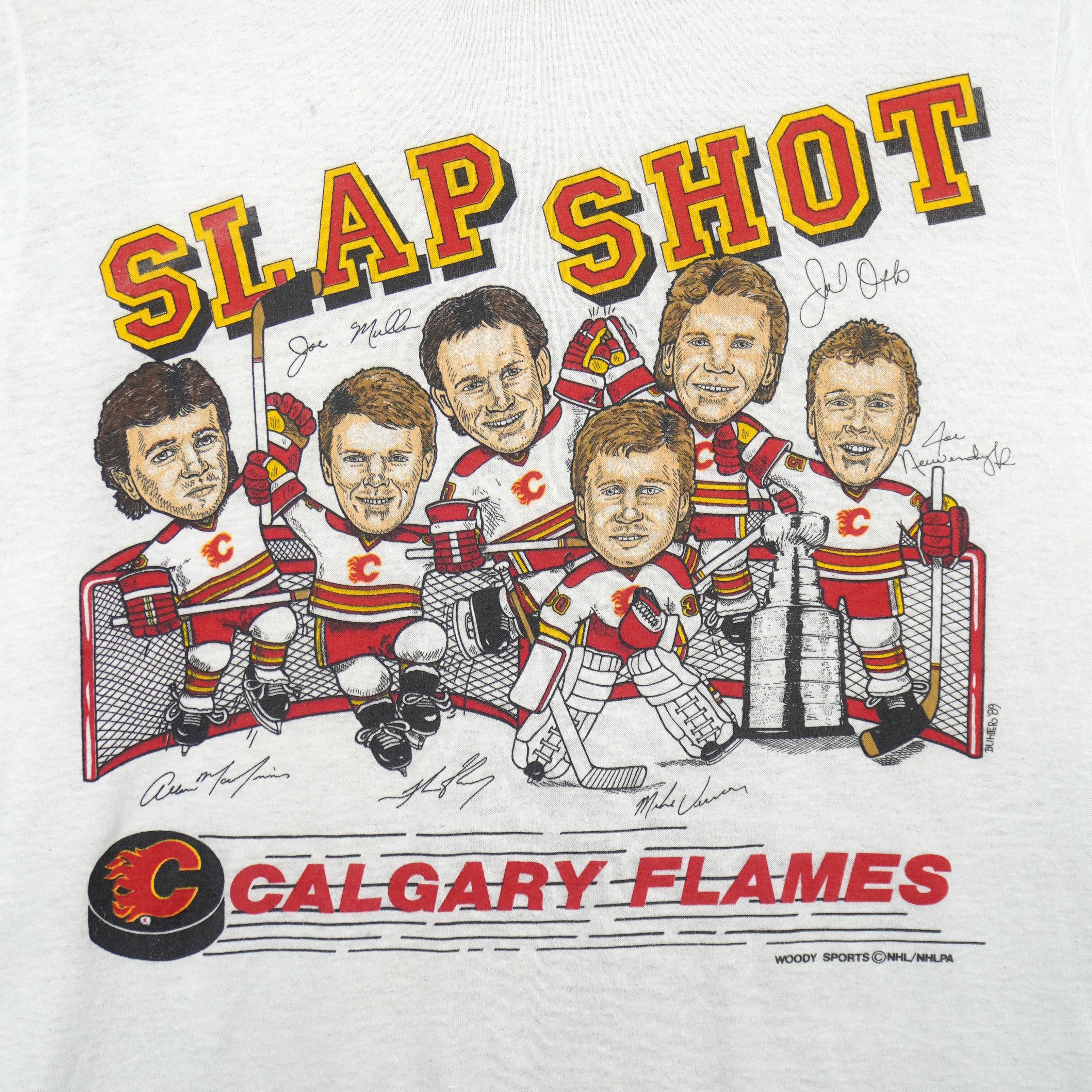 Other NHL - Calgary Flames Slap Shot Caricature T-Shirt 1989 Size US S / EU 44-46 / 1 - 3 Thumbnail