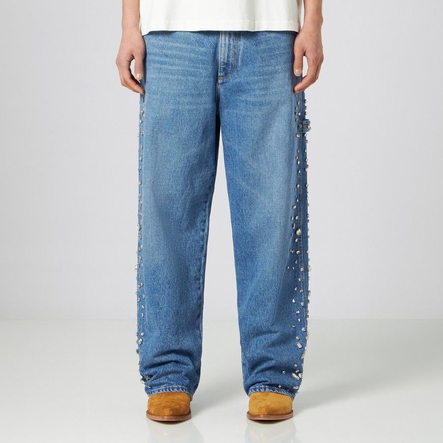 1989 STUDIO o1d2blof1124 Crystals Denim Pant in Blue Size US 34 / EU 50 - 1 Thumbnail