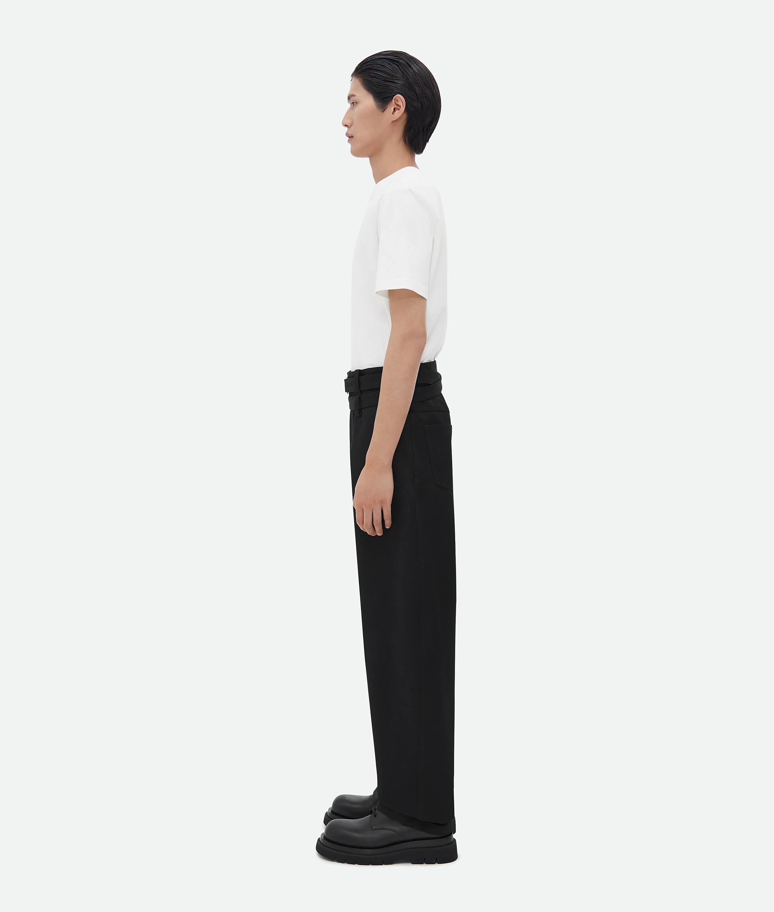 Bottega Veneta o1loc1c0824 732720 Belted Cotton Twill Pants in Black Size US 36 / EU 52 - 2 Thumbnail