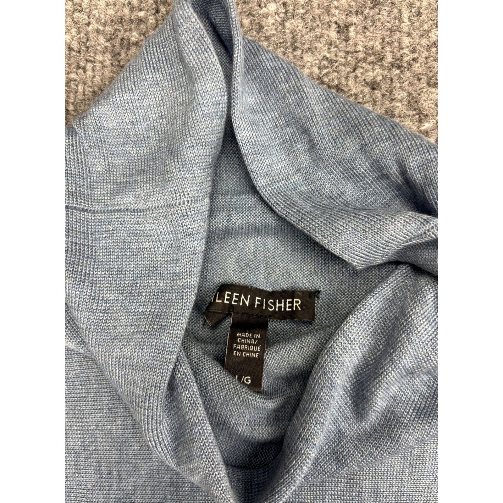 Eileen Fisher VINTAGE? No. Eileen Fisher Sweater Tunic Womens L Blue Turtleneck Lyocell Wool Knit Shirt Casual Relaxed Long Sleeve - Mens? Size L / US 10 / IT 46 - 6 Thumbnail