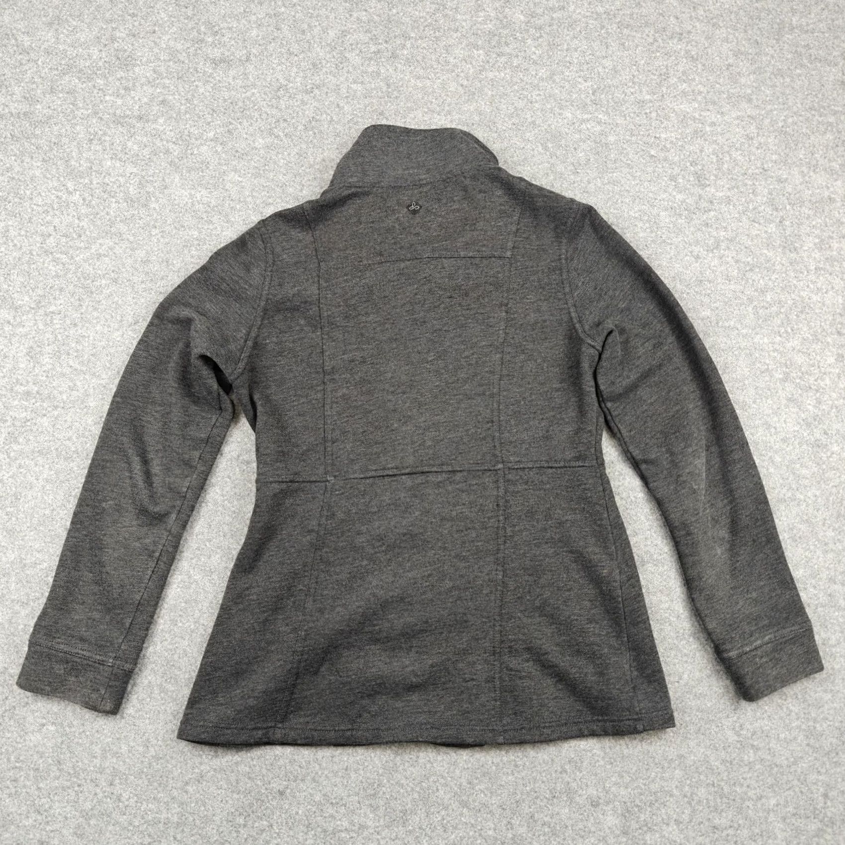 Prana PrAna Jacket Womens Small Gray Knit Fleece Lined Button Front Collared Pockets Size S / US 4 / IT 40 - 5 Thumbnail
