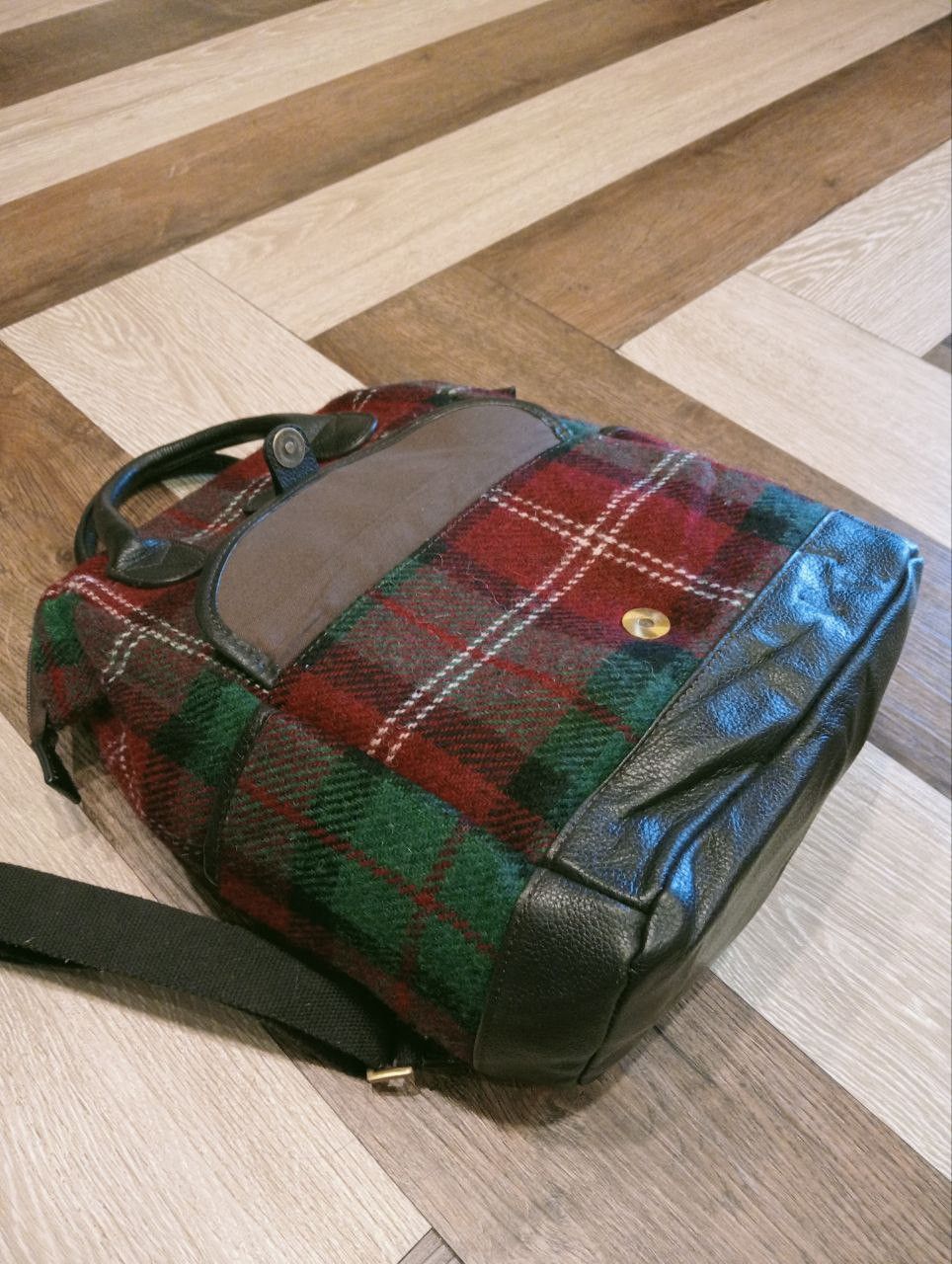 Harris Tweed HARRIS TWEED BRITISH GREEN WOOL LEATHER BACKPACK Size ONE SIZE - 7 Thumbnail