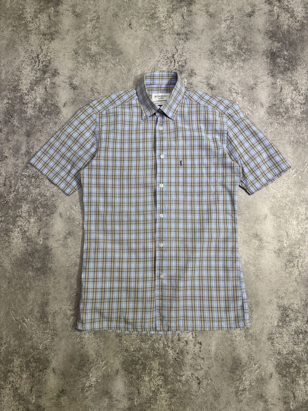 Yves Saint Laurent Summer YSL Shirt Blue Size US S / EU 44-46 / 1 - 1 Thumbnail