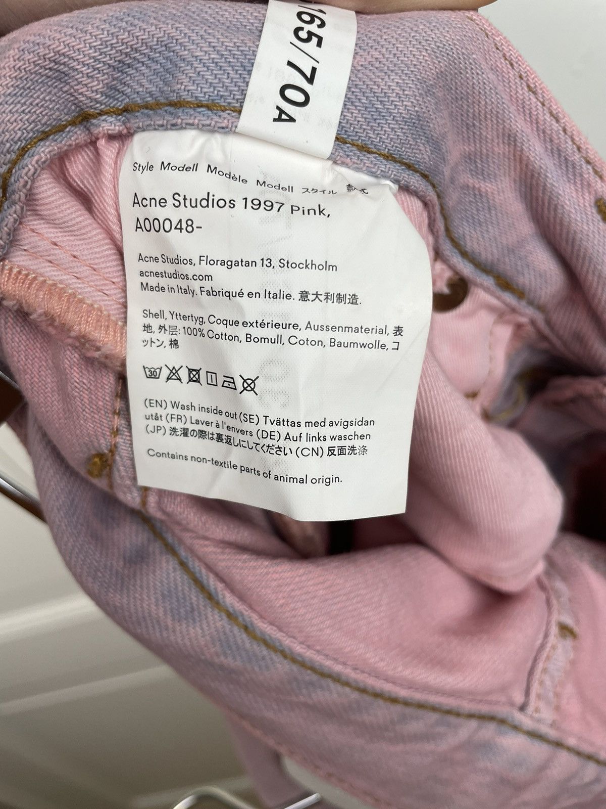 Acne Studios Acne Studios 1997 (1996) Pink washed jeans pants label Size US 28 / EU 44 - 9 Thumbnail