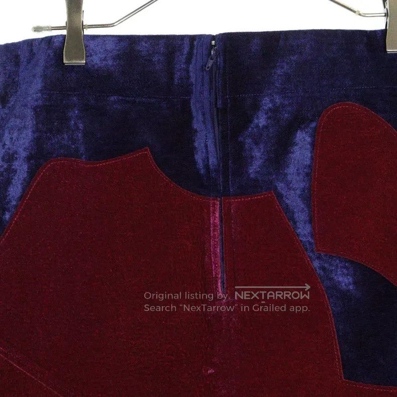 Comme des Garcons Comme des Garcons size XS Red-purple vintage velvet panel Size 23" - 4 Thumbnail