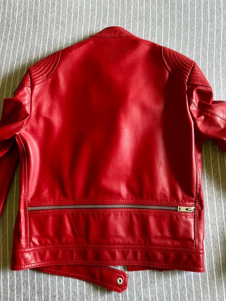 Maison Margiela Maison Margiela Red lambskin locomotive leather jacket 2502 Size US S / EU 44-46 / 1 - 5 Thumbnail