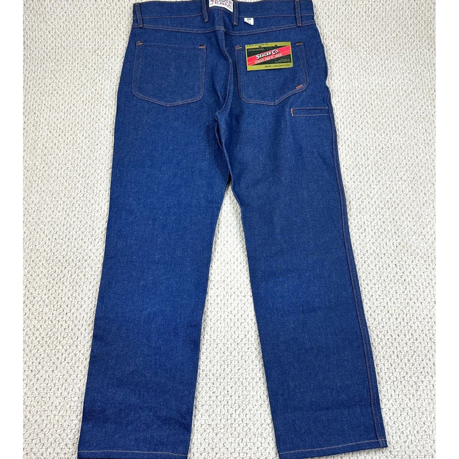 Vintage Seager Co Jeans 38x32 Indigo Denim Western Regular Fit 5-Pocket Blue Men Jeans USA Cowboy Rugged Vintage: No Size US 38 / EU 54 - 4 Thumbnail