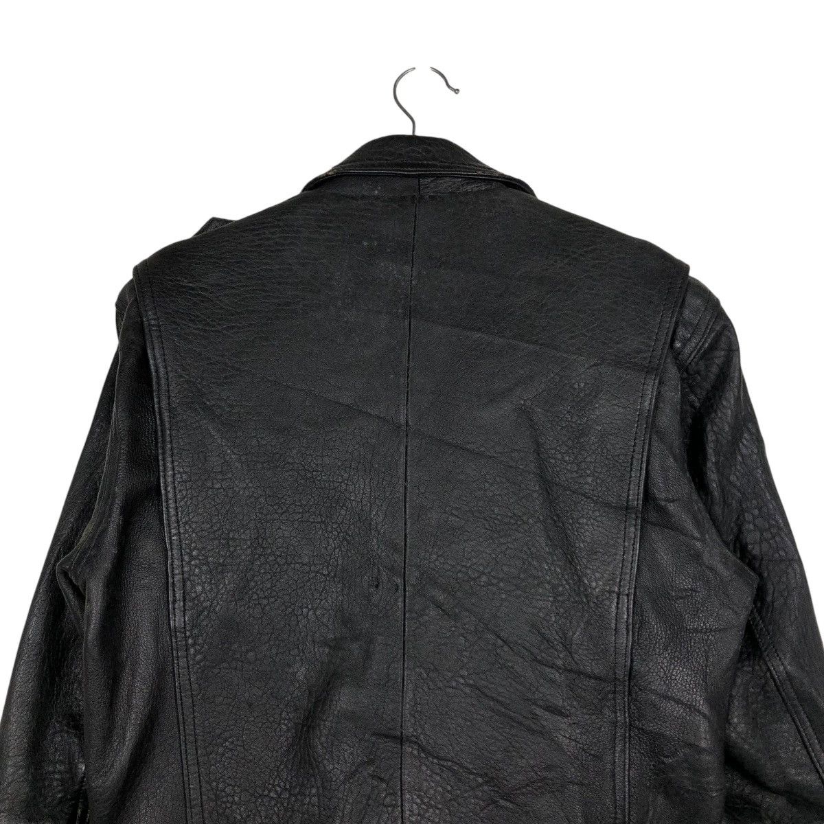 Japanese Brand 🔥VINTAGE BIKER LEATHER JACKET DOUBLE COLLAR U STATION Size US M / EU 48-50 / 2 - 8 Thumbnail