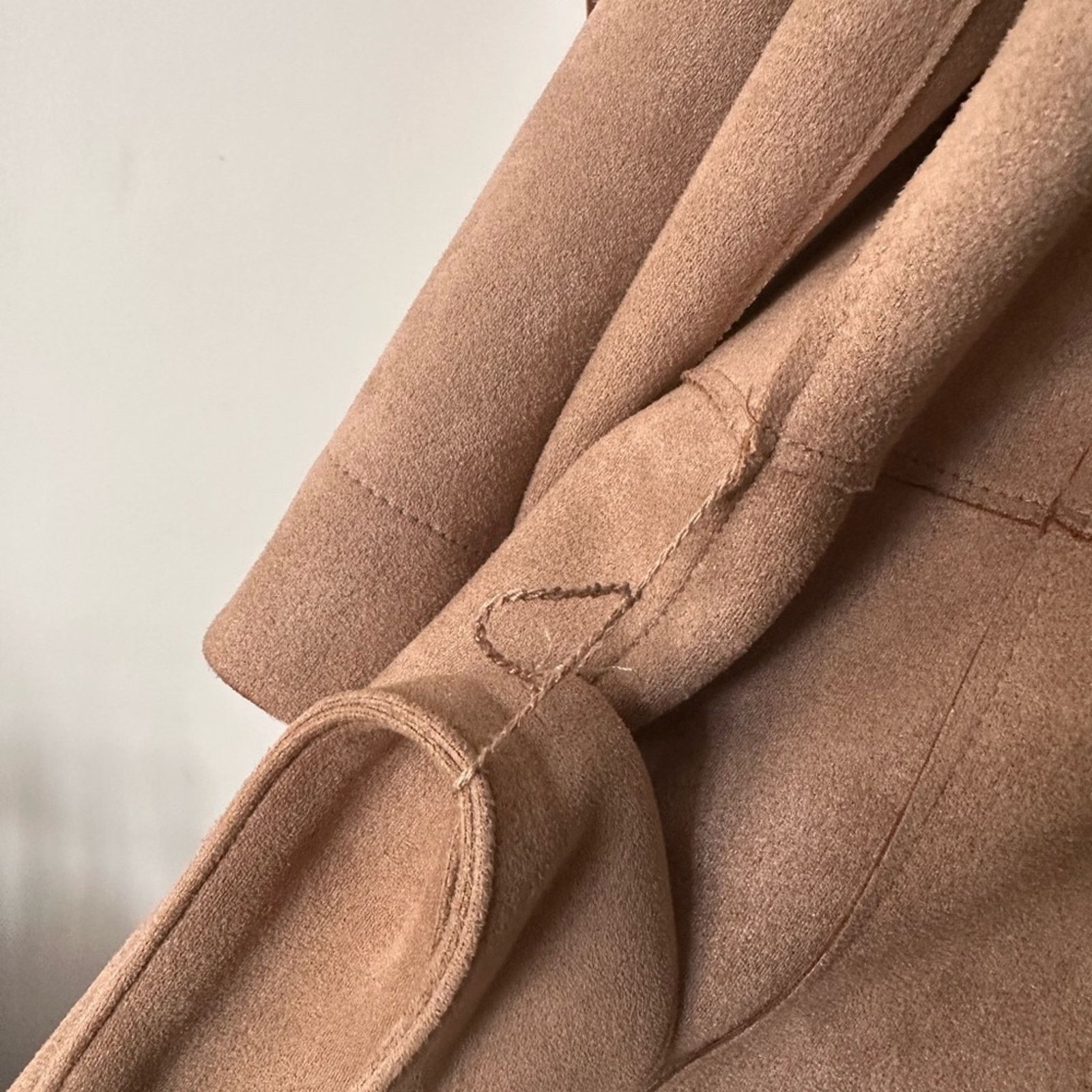 Chicos Chico’s Tan Faux Suede Kimono Coat With Belt Size M / US 6-8 / IT 42-44 - 6 Thumbnail