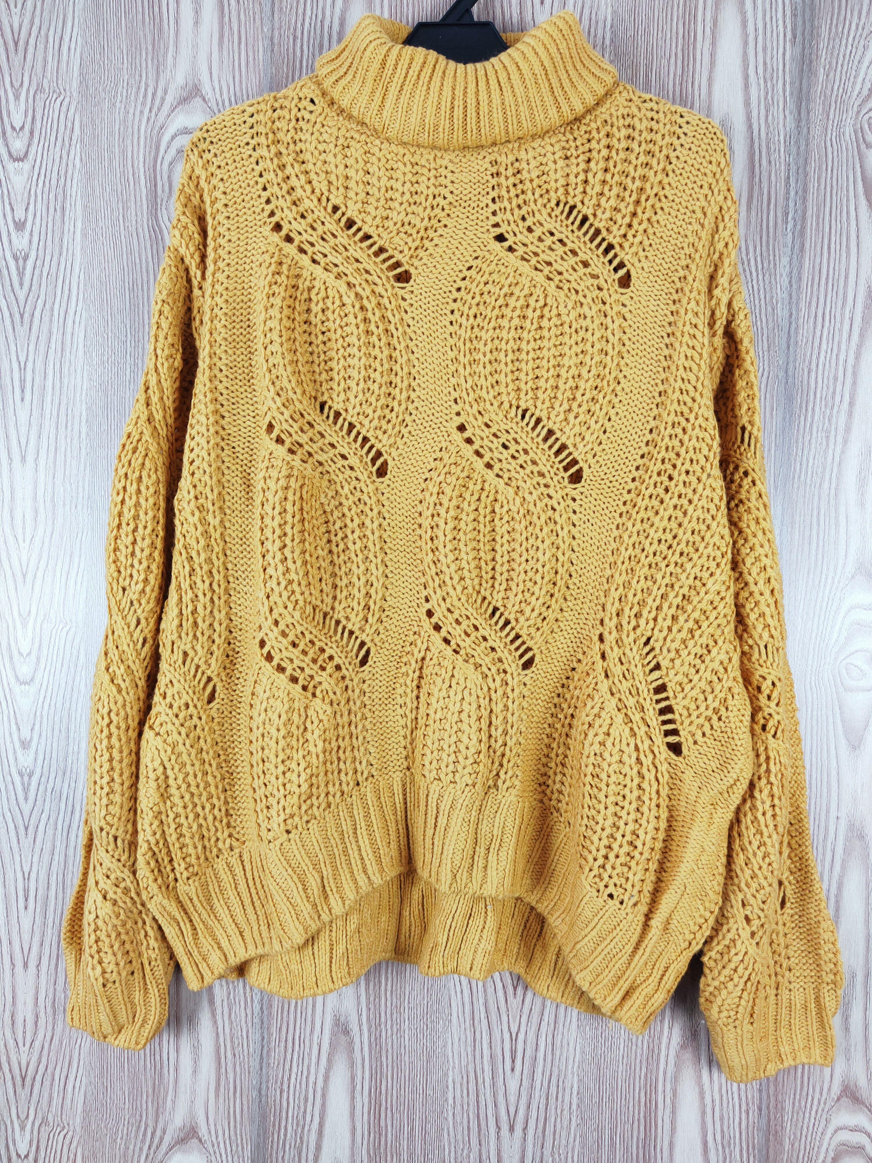 H&M Mustard Knitwear crochet Sweatshirts #W312