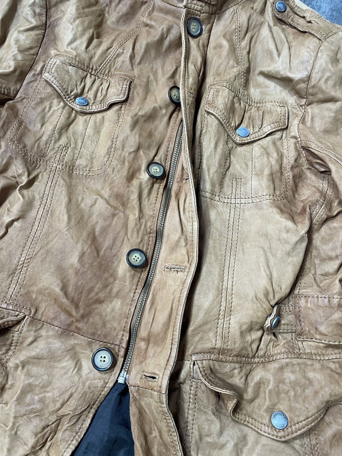 Vintage 🔥RARE🔥Vintage Y2K Genuine Real Leather Jacket Solid Rare Size US L / EU 52-54 / 3 - 11 Thumbnail
