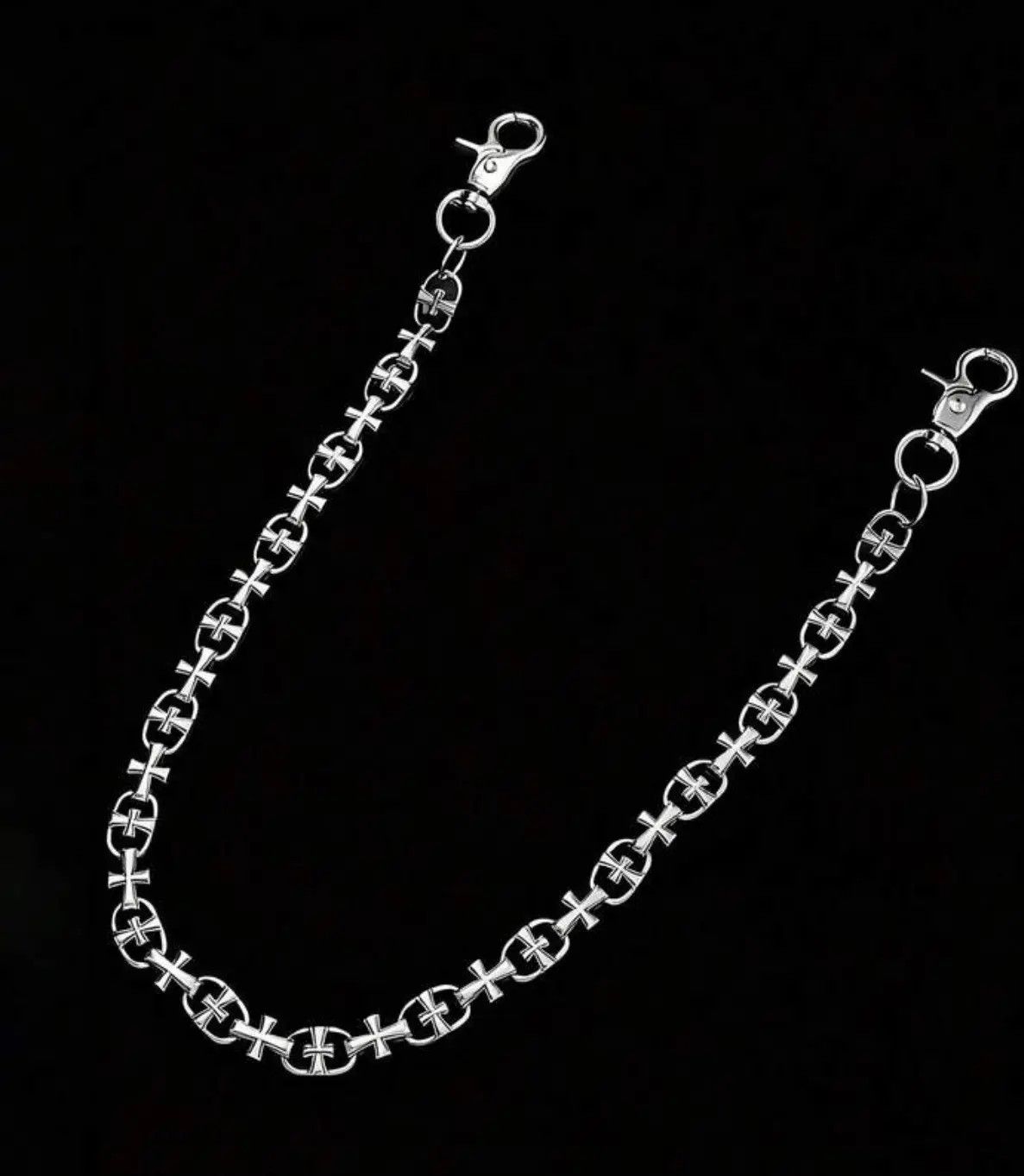 Jewelry Metal Cross Wallet Chain,Y2K Jeans Chain,Gothic Pants Chain Size ONE SIZE - 4 Thumbnail
