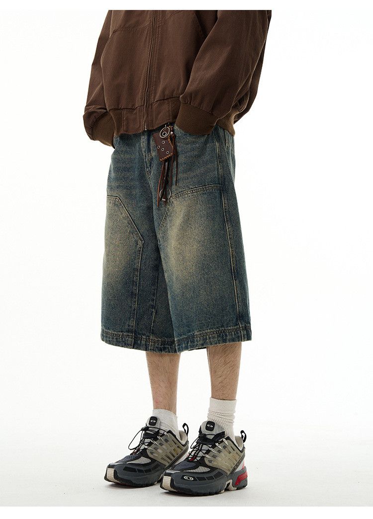 Japanese Brand × Jean American retro straight washed distressed cargo denim shorts Size US 32 / EU 48 - 3 Thumbnail