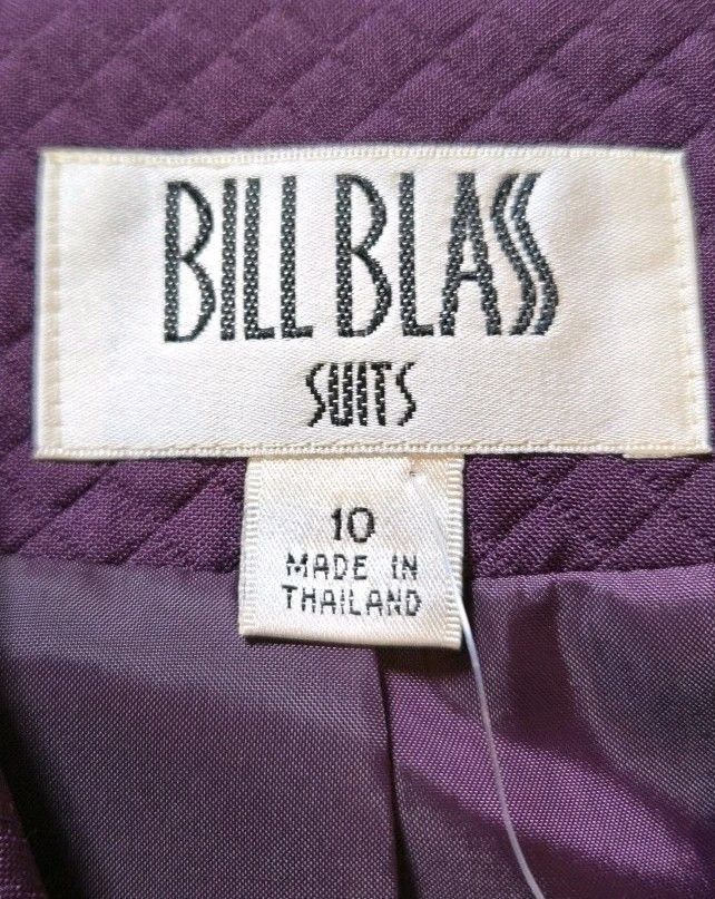 Bill Blass Bill Blass Skirt Suit Womens Violet Quilted Circle Pockets Size L / US 10 / IT 46 - 9 Thumbnail