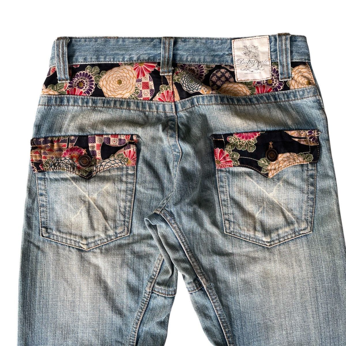 Kapital Y2k Japan Dominate Handcrafted Floral Sukajan Mudwash Jeans Size US 32 / EU 48 - 13 Thumbnail
