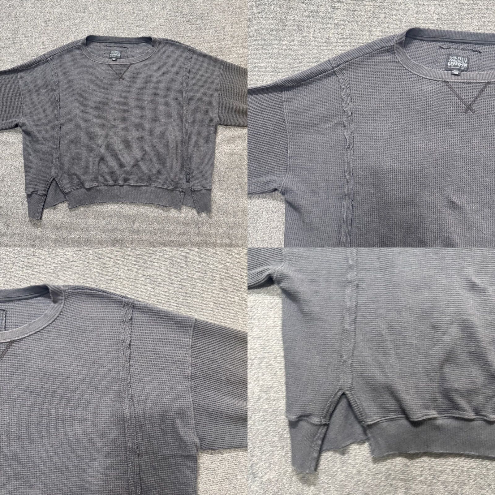 Vintage American Eagle Long Sleeve Shirt Mens Medium 100% Cotton Black Blank Lounge Grunge Size US M / EU 48-50 / 2 - 8 Thumbnail