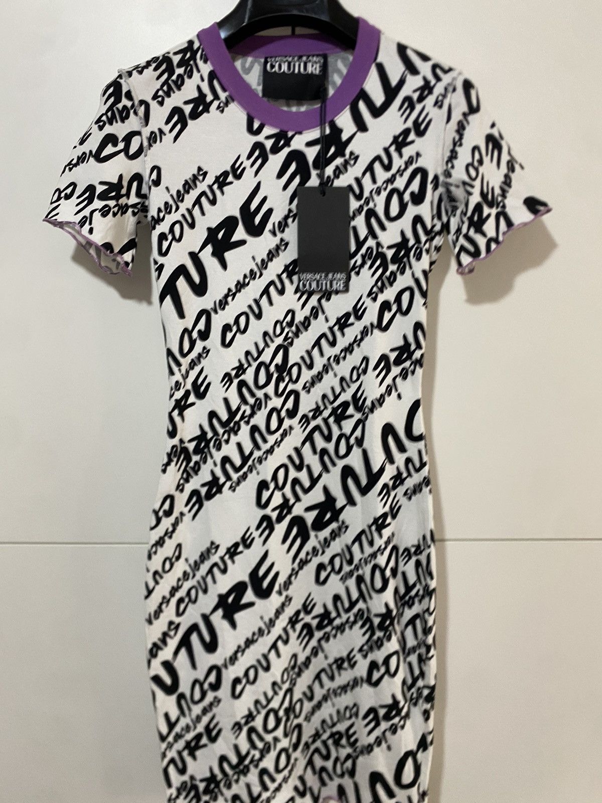 Versace Jeans Couture Print Logo Brushed Versace Jeans Culture Jersey T-Shirt, XS, Size XS / US 0-2 / IT 36-38 - 2 Thumbnail