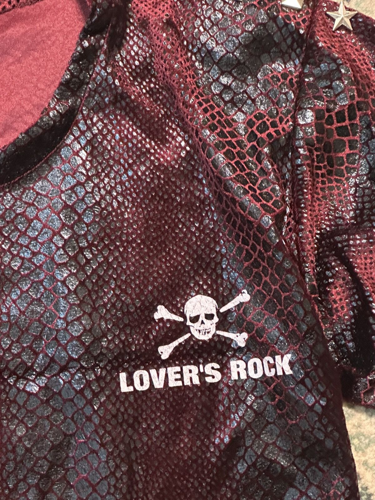 Beauty Beast 1990 - Super Lovers Japan Red Blood Snakeskin Studded Mesh T Size US M / EU 48-50 / 2 - 8 Thumbnail