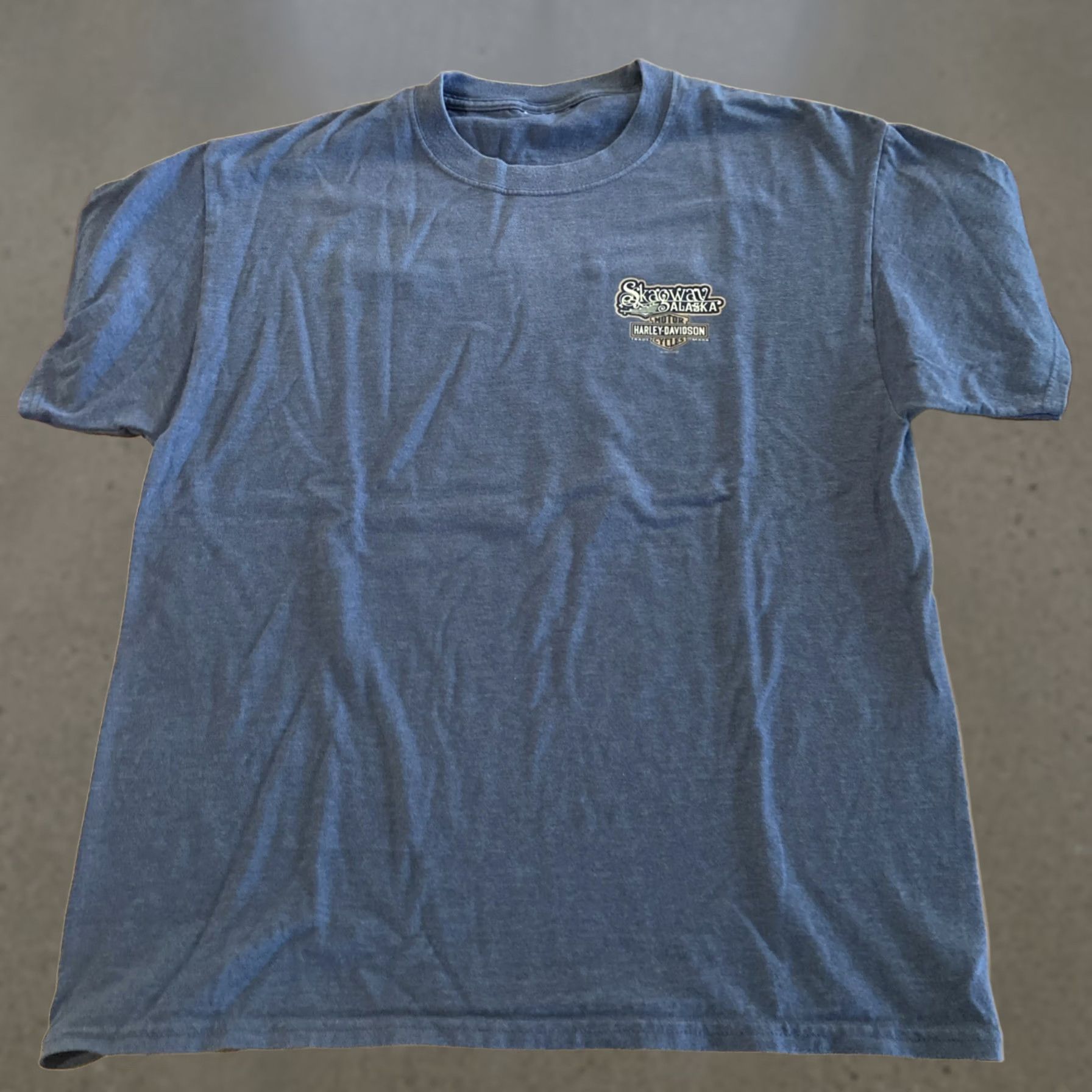 Harley Davidson VINTAGE Harley-Davidson Chilkoot Pass Skagway Alaska Shirt XL Gray Men Crew Neck Short Sleeve Cotton T-Shirt Biker Motorcycle 2012 Outpost Size US XL / EU 56 / 4 - 1 Thumbnail