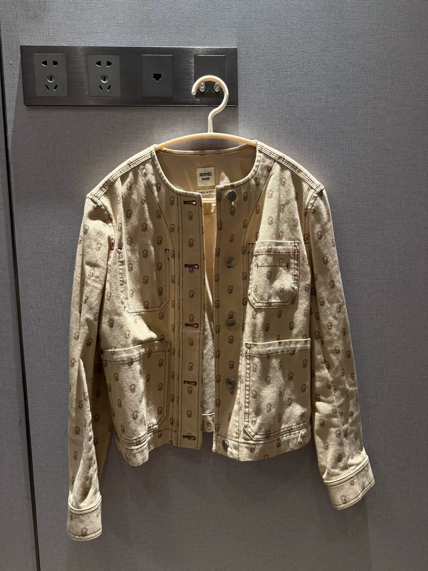 Hermes Hermes Beige Equestrian Denim Jacket Size US XS / EU 42 / 0 - 1 Thumbnail