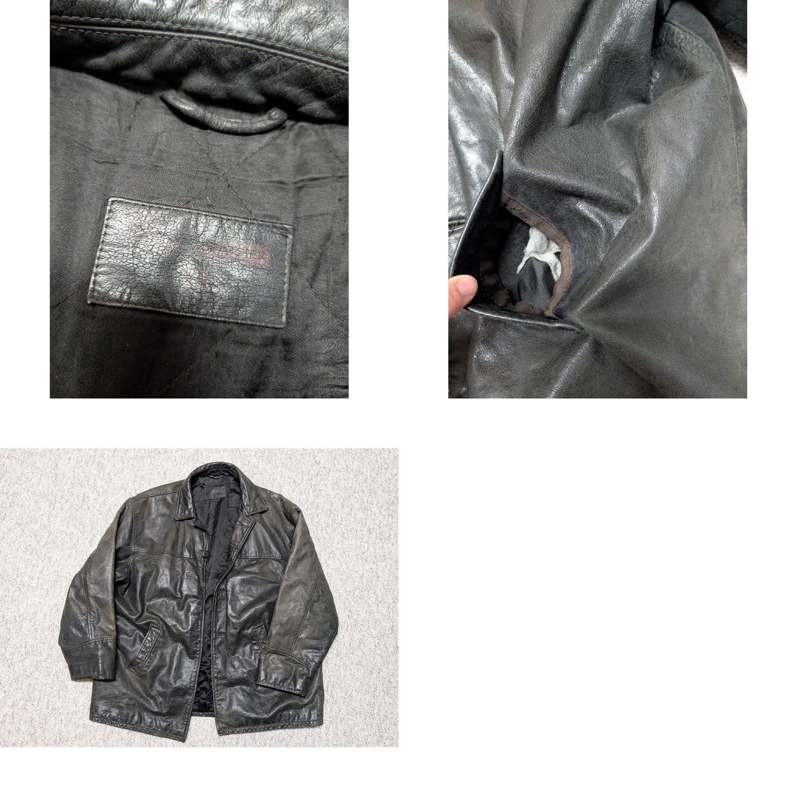 George VINTAGE broke-in patina leather coat Mens XL brown Patina Broke-in 1990s Y2K car coat Overcoat Leather George XS-XL? Size US XL / EU 56 / 4 - 8 Thumbnail