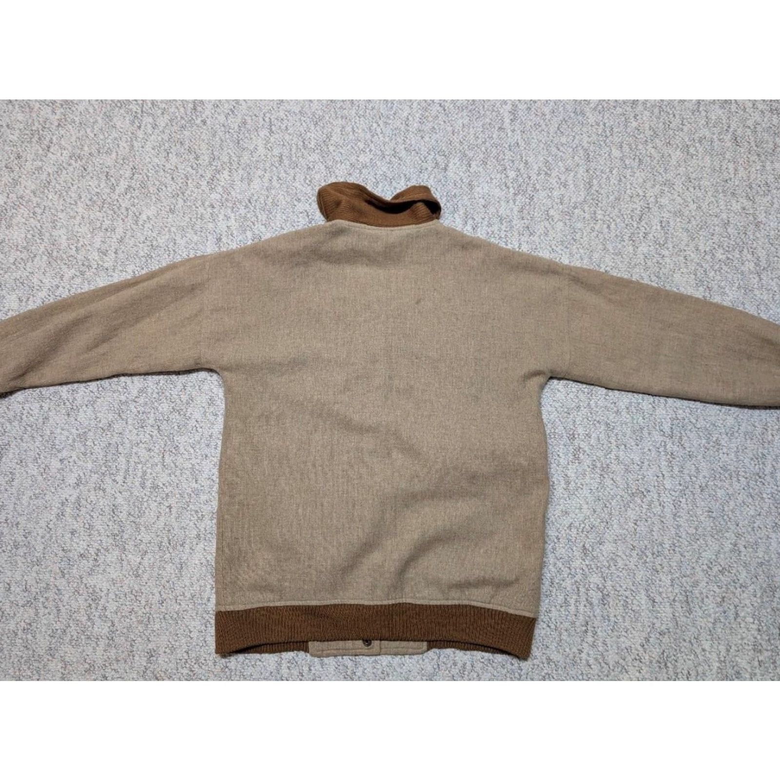 Vintage VINTAGE vintage jacket motorcycle jacket Mens S Brown wool Handcrafted 1950s Car Club varsity style snap shawl collar Letterman 38 in chest Size US S / EU 44-46 / 1 - 2 Thumbnail