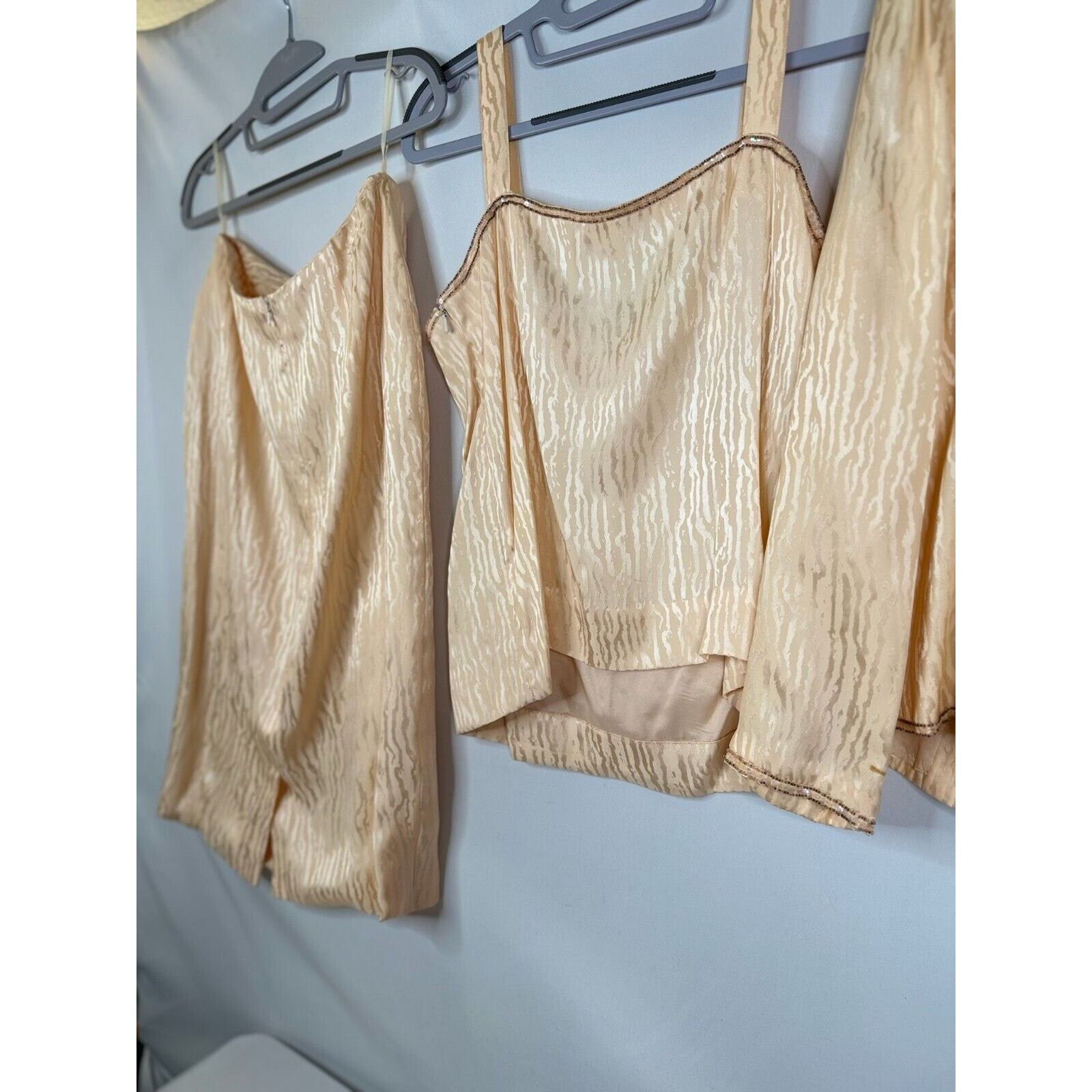 Vintage Vintage D'ore Women's 3 Piece Embroidered Peach Skirt Set Size M / US 6-8 / IT 42-44 - 19 Thumbnail