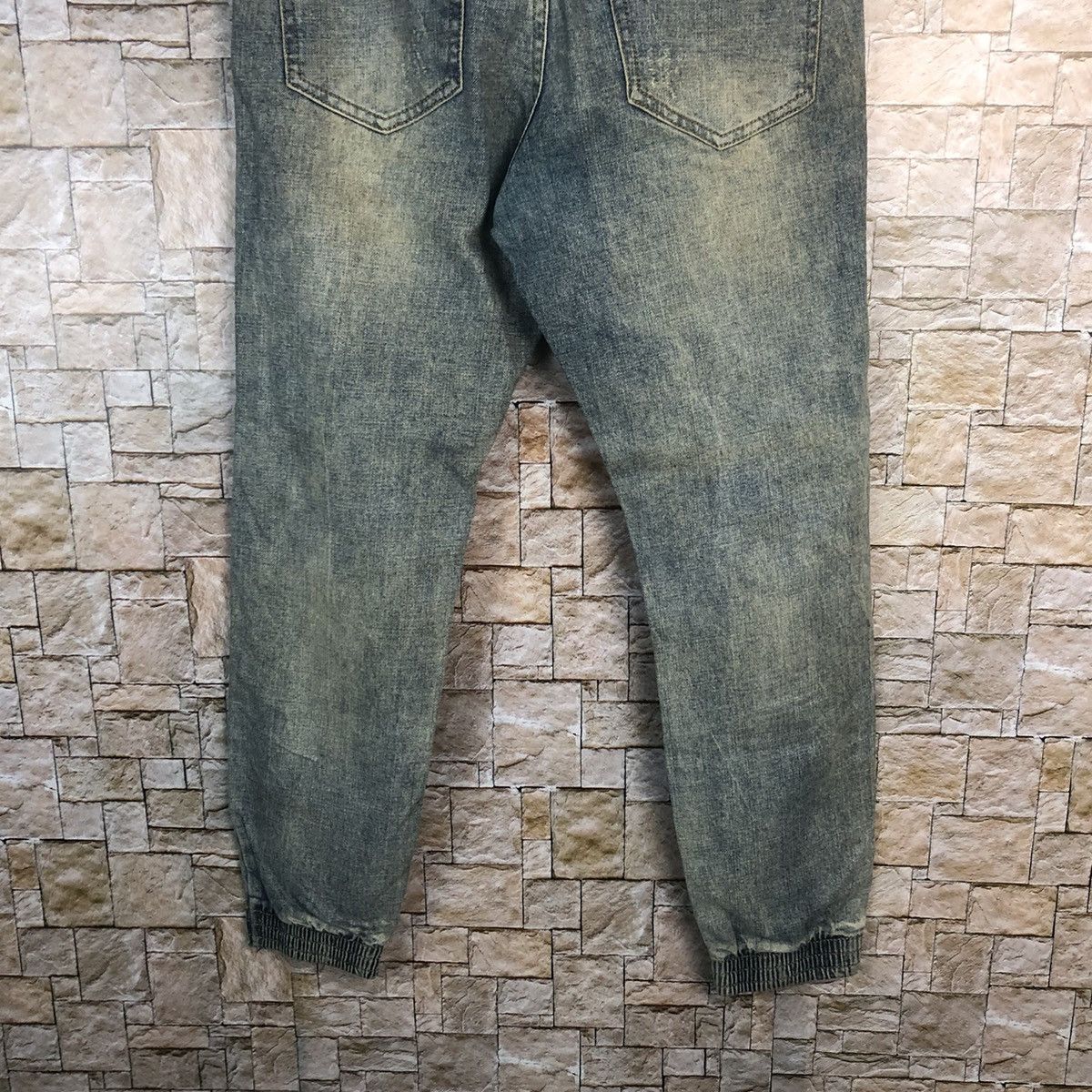 Japanese Brand Bvsseve Blue Distressed ripped jogger Denim Pants #A43 Size US 32 / EU 48 - 18 Thumbnail
