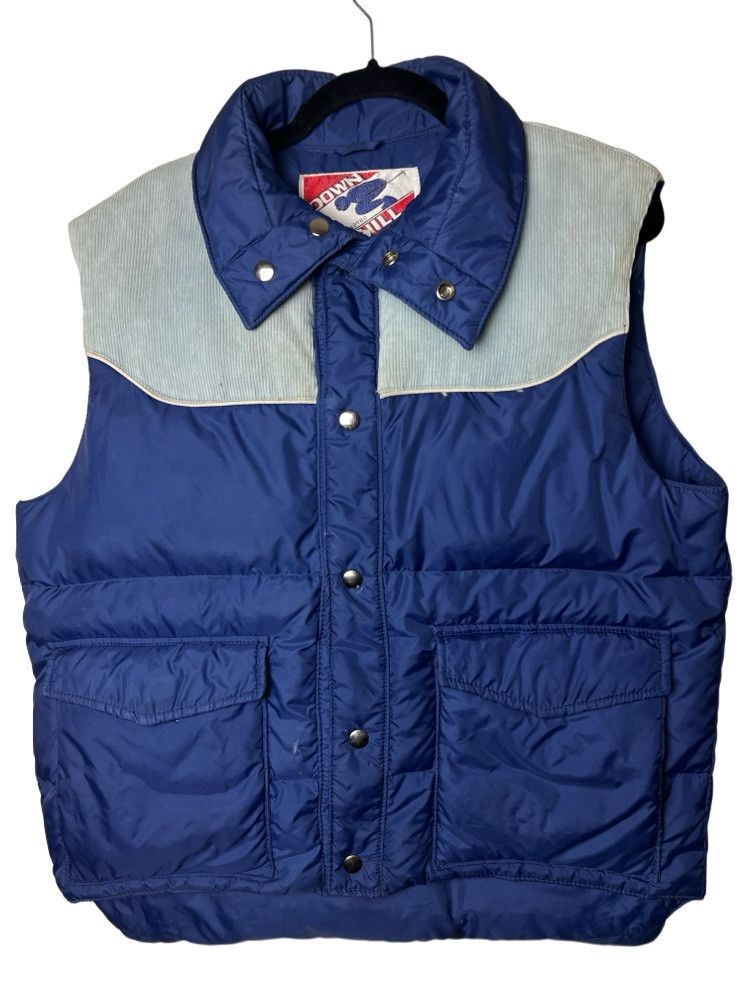 Vintage Vintage 1980's Down Hill Blue Corduroy Western Puffer Vest Size US L / EU 52-54 / 3 - 1 Thumbnail
