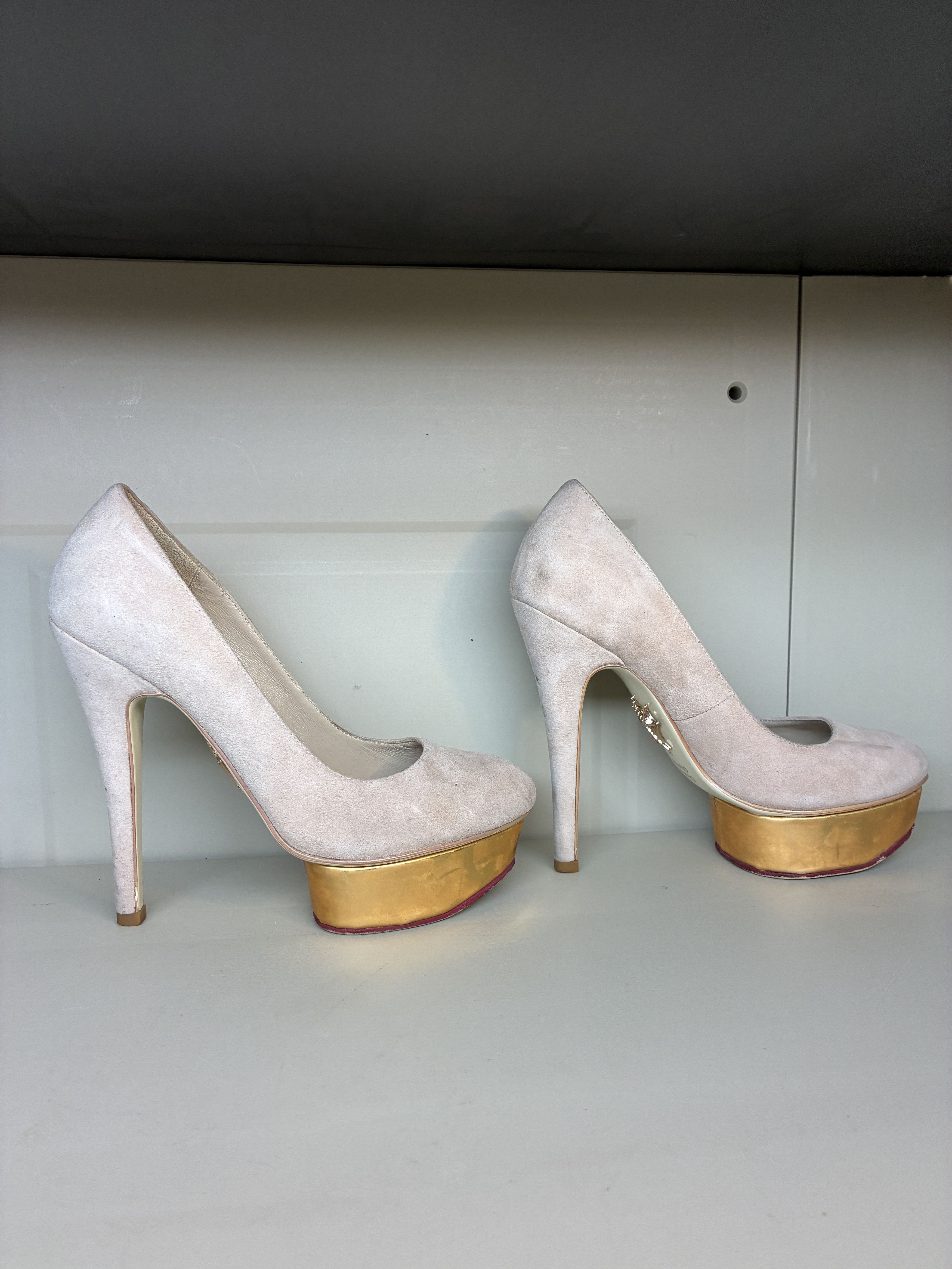 Charlotte Olympia Charlotte Olympia DOLLY Platform Pumps Heels Suede Shoes 38 Size US 7.5 / IT 37.5 - 3 Thumbnail