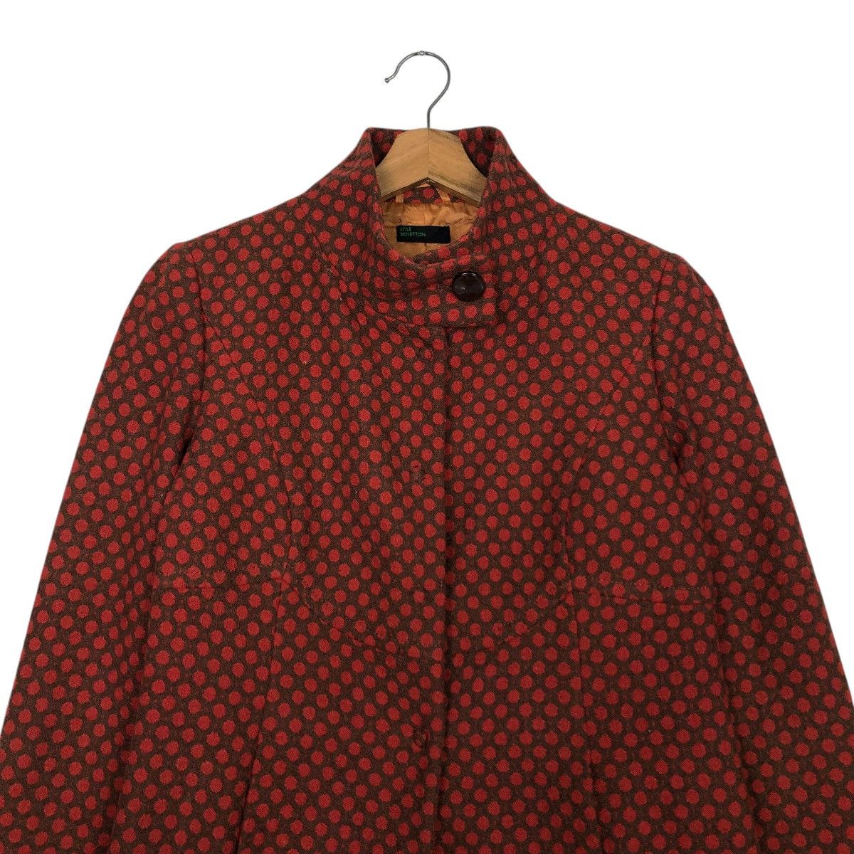 Benetton 🔥BUTTON WOOL POLKADOT DESIGN STILE BENETTON JACKET Size M / US 6-8 / IT 42-44 - 5 Thumbnail