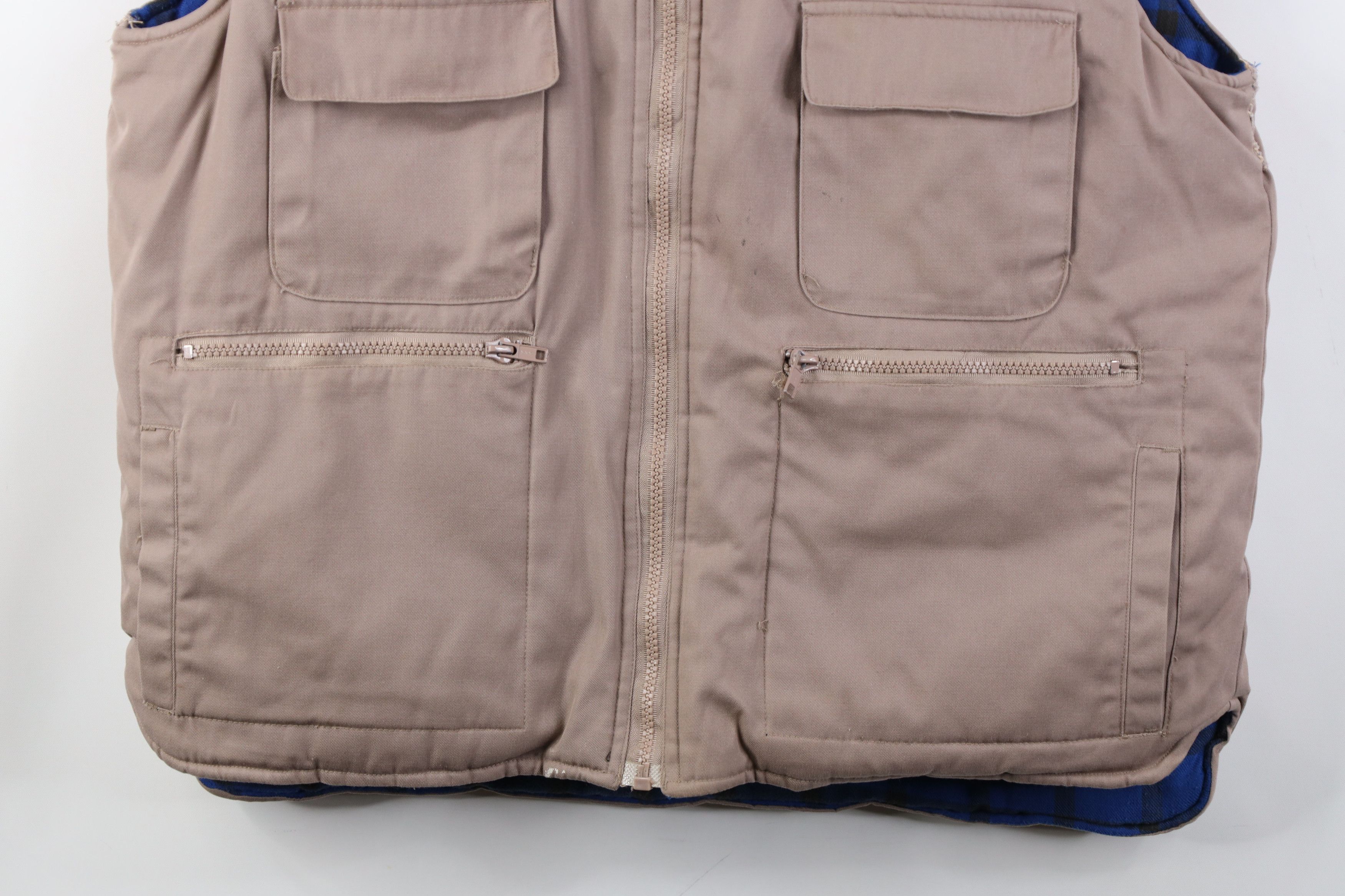Vintage Vintage 70s Streetwear Flannel Lined Puffer Vest Jacket Size US L / EU 52-54 / 3 - 3 Thumbnail