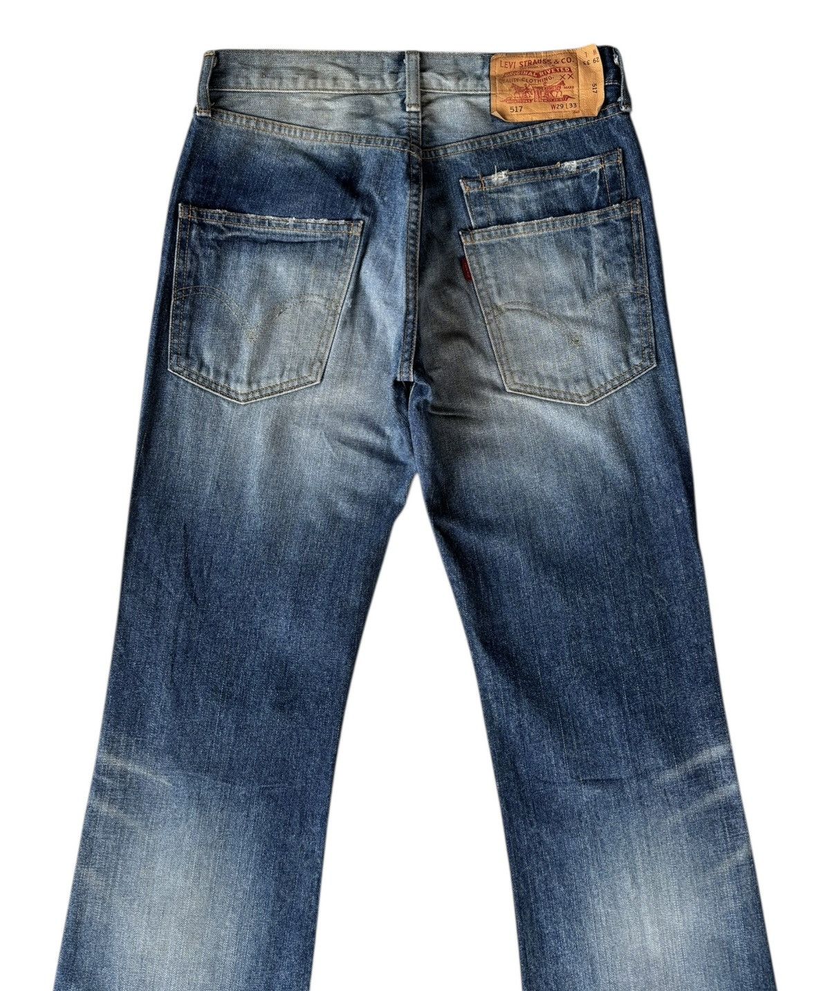 Hedi Slimane × Jean × Levi's Vintage Levis 517 Japan Flare Bootcut Distressed Denim Jean Size US 29 - 5 Thumbnail