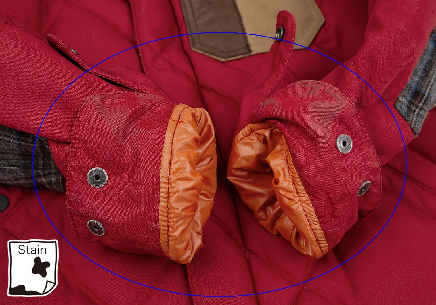 Junya Watanabe Patch Design Down Jacket in Red, Size XS Size US XS / EU 42 / 0 - 9 Thumbnail