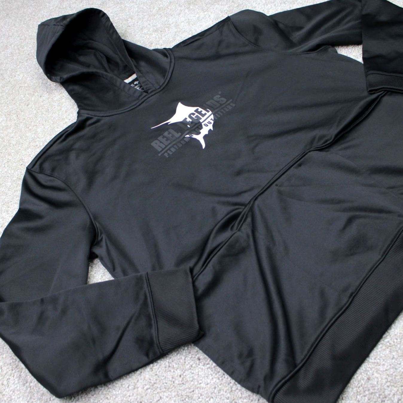 Vintage Reel Legends Hoodie Mens XL Black First Mate Pockets Hooded Sweatshirt Size US XL / EU 56 / 4 - 6 Thumbnail