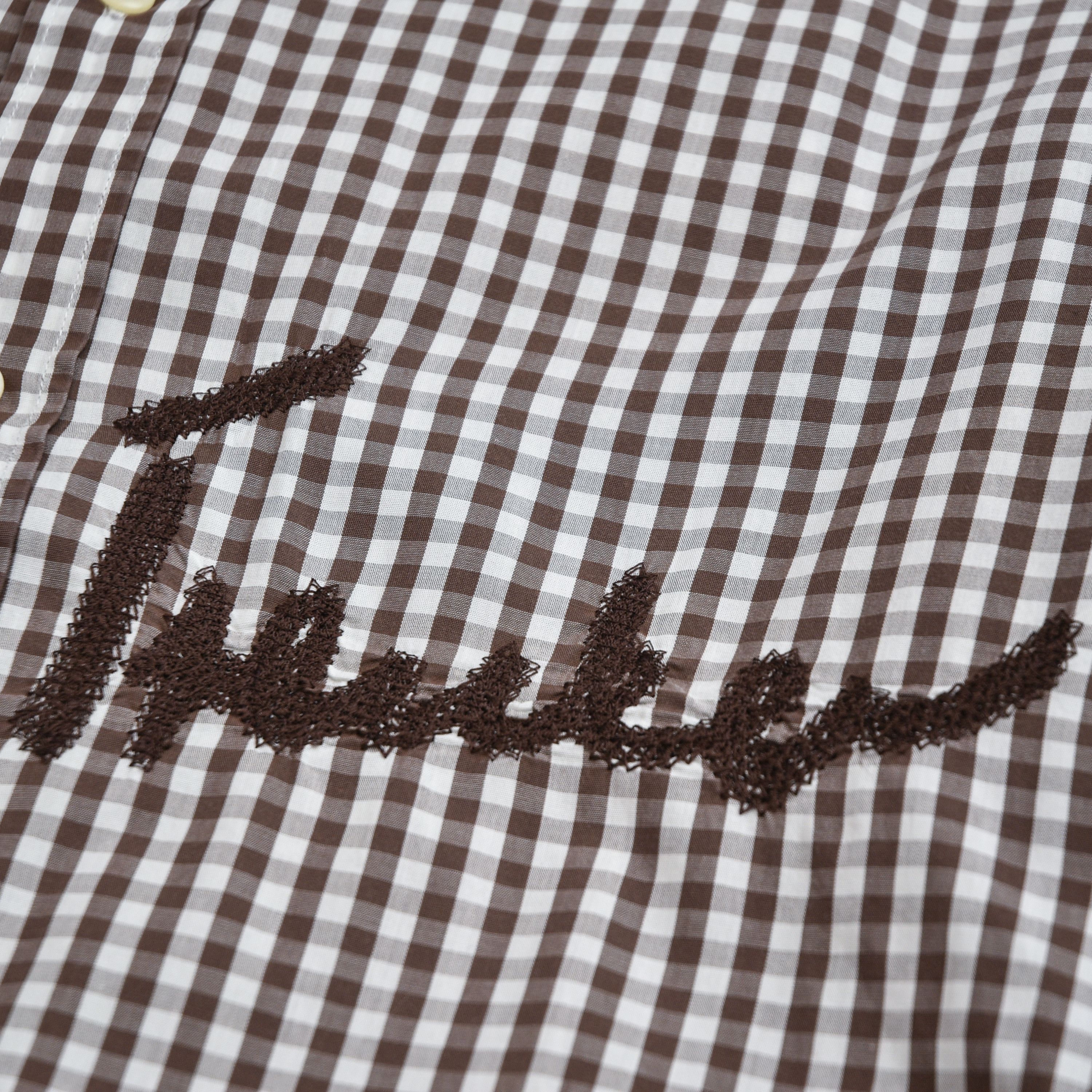 Man Made In Australia Luis Trenker Gingham Check Shirt Script Embroidery Logo Size US XL / EU 56 / 4 - 8 Thumbnail