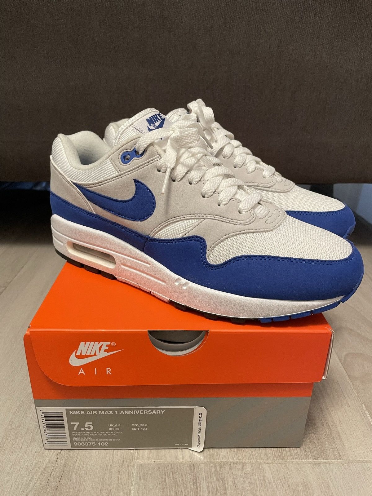Nike Nike Air Max 1 Anniversary Royal (2017) Size US 7.5 / EU 40-41 - 1 Thumbnail