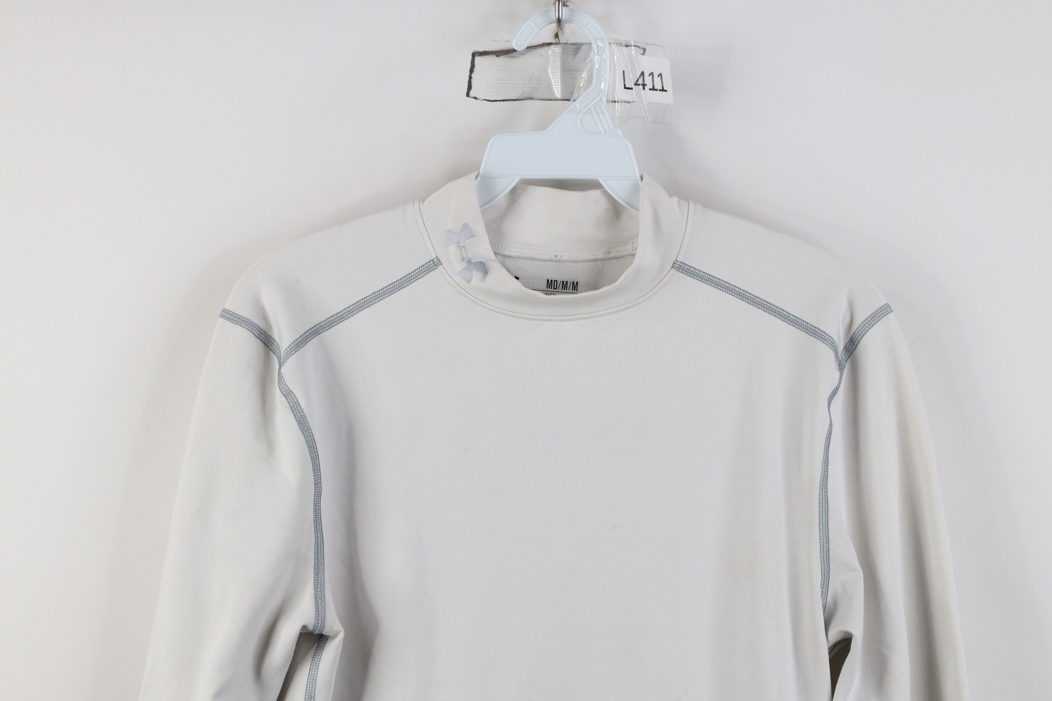 Under Armour Under Armour ColdGear Compression Mock Neck T-Shirt White Size US M / EU 48-50 / 2 - 2 Thumbnail