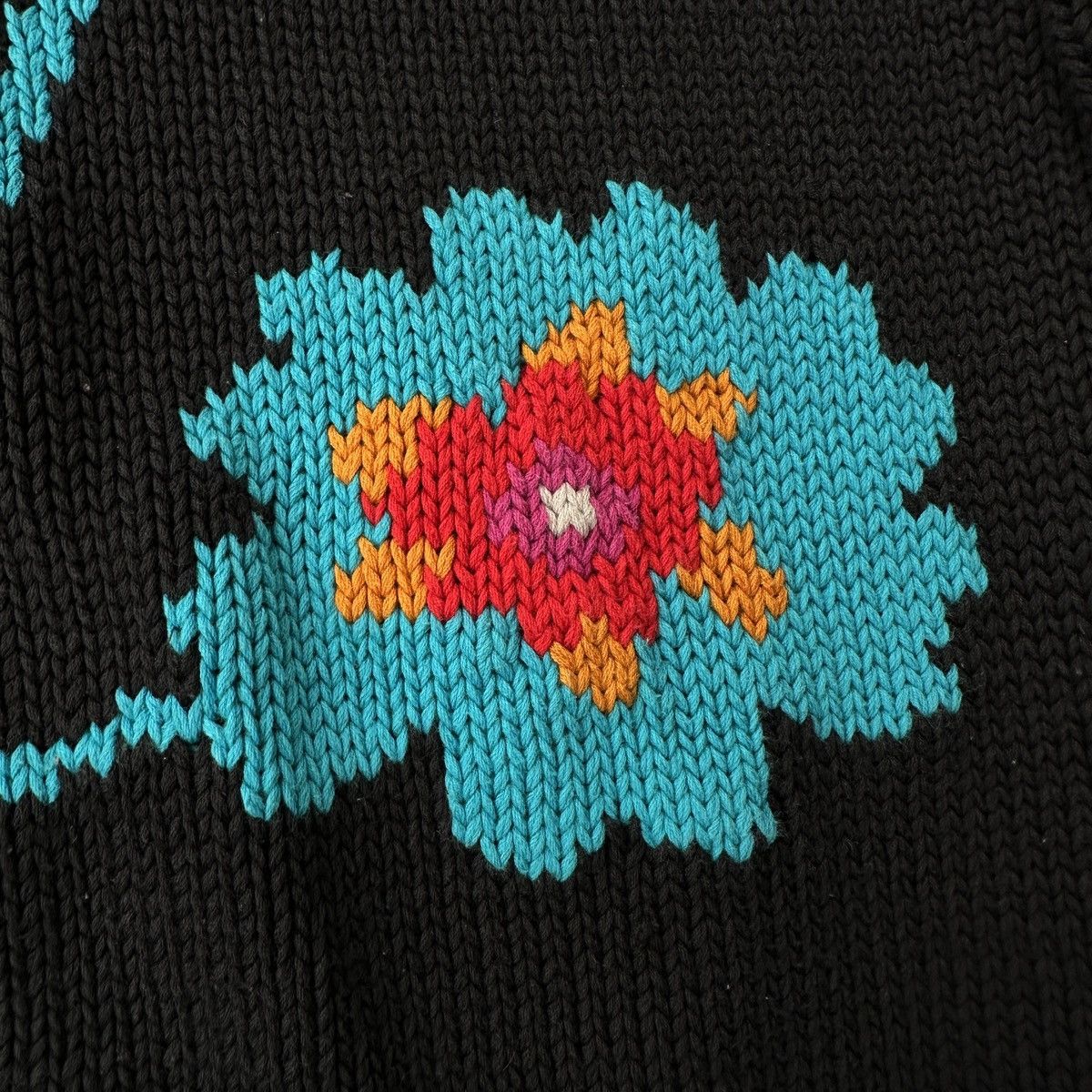 Hysteric Glamour × Vintage 80s Black Flower Floral Knitted sweater jumper y2k Size US M / EU 48-50 / 2 - 5 Thumbnail