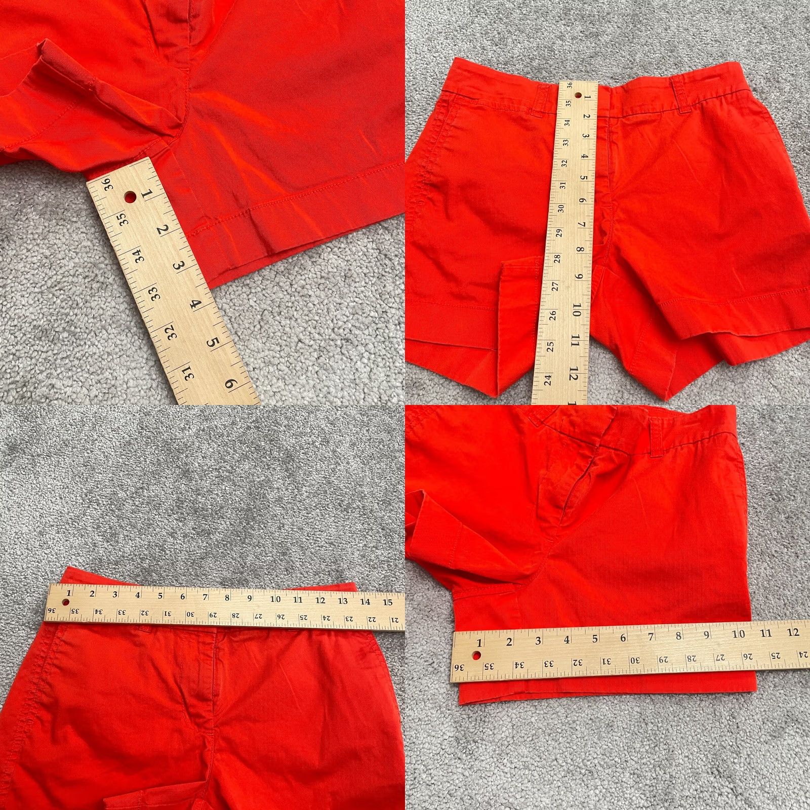 J.Crew J.Crew Chino Shorts Womens 00 Solid Red Mid Rise Cotton Casual Pocket Outdoor Size 24" / US 00 / IT 34 - 8 Thumbnail